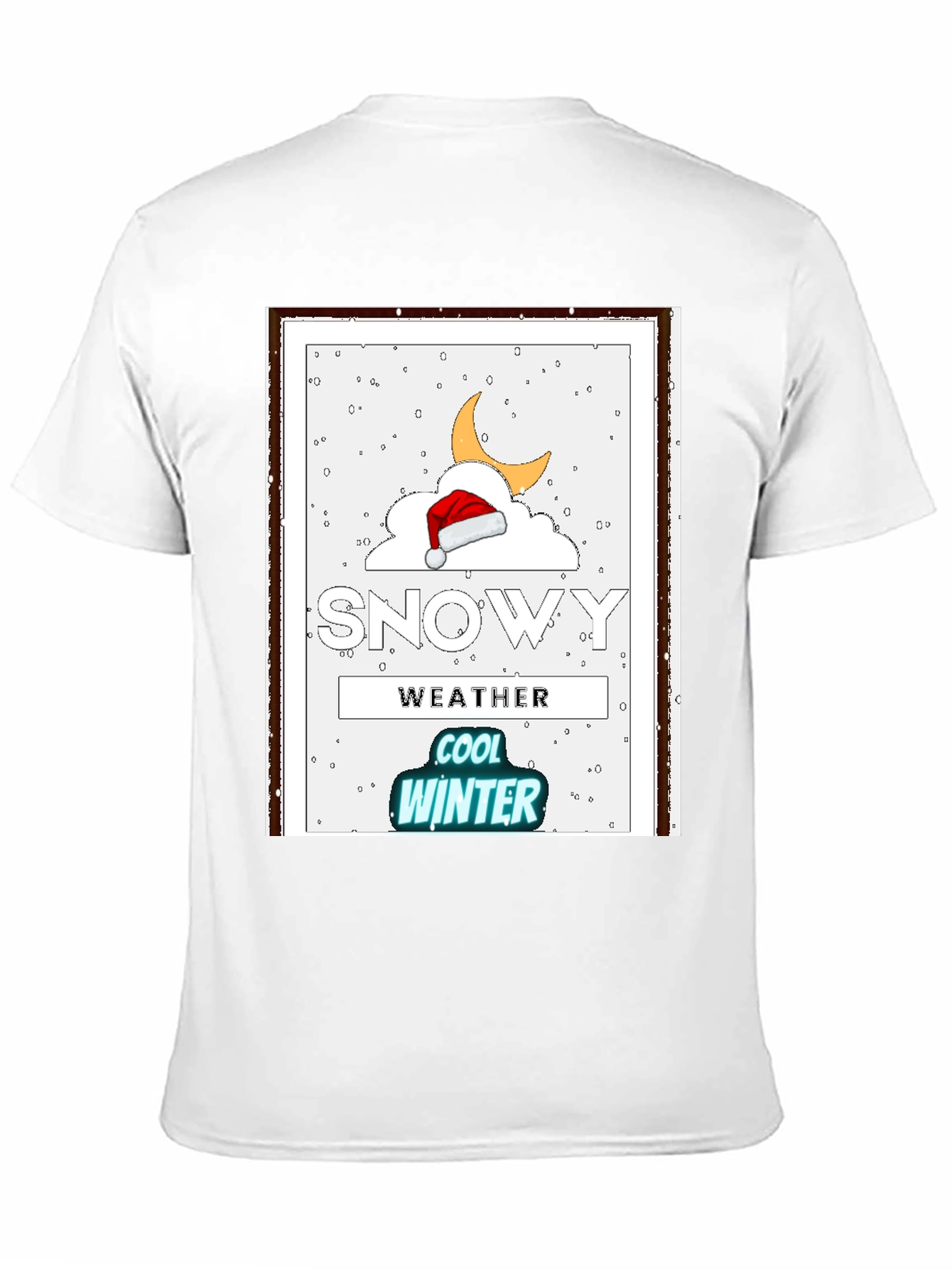 Black Snowy Weather Cool Winter T-Shirt view 11