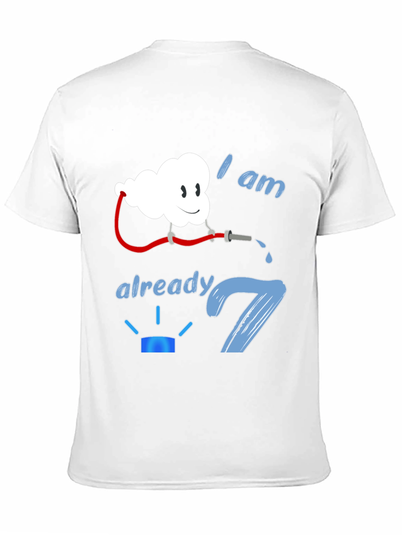 Black I am Already 7 Birthday Firefighter Cloud Black T-Shirt view 11