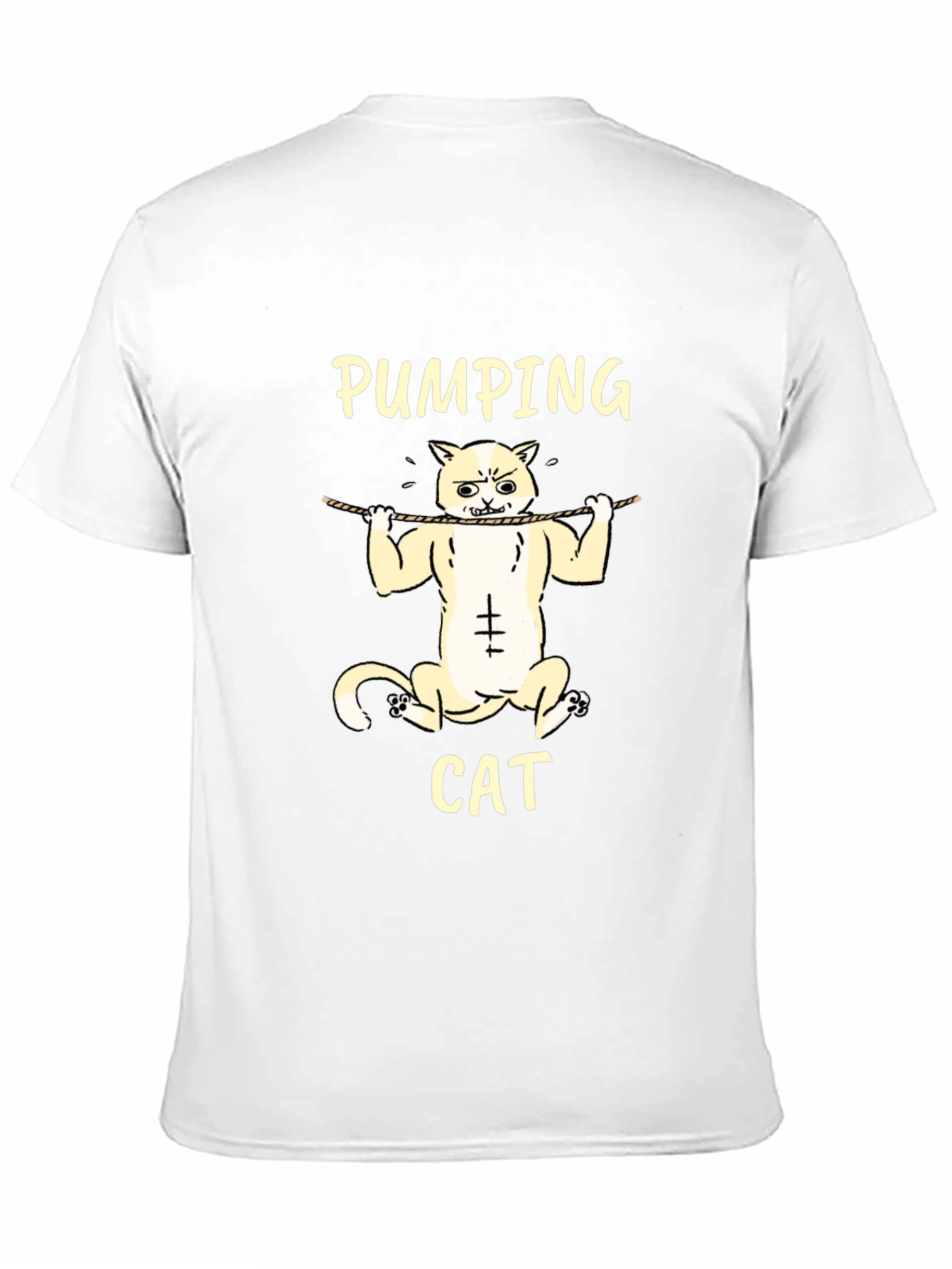 Black Pumping Cat Graphic T-Shirt - Gym Humor Tee view 11