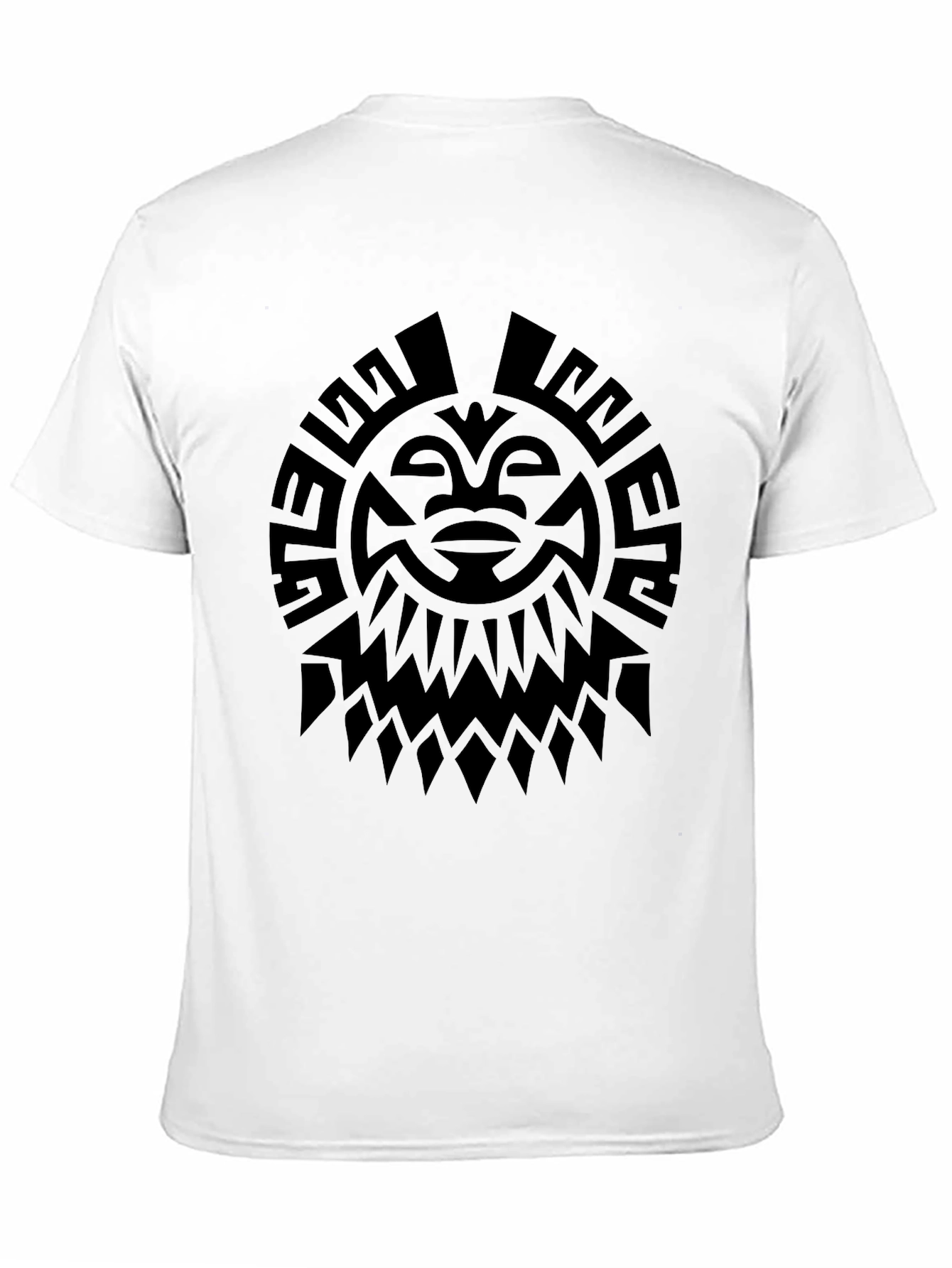 Black Tribal Sun Graphic T-Shirt - Bold Black Design view 11