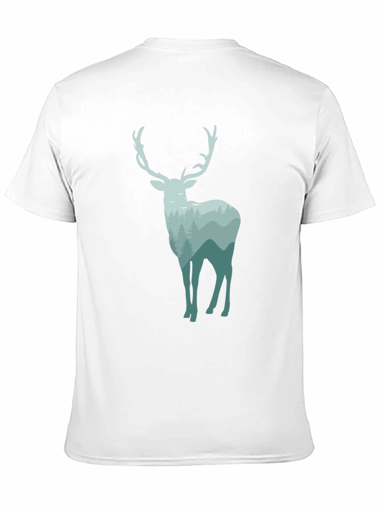 Black Nature Deer Graphic Tee - Black Cotton Blend view 11