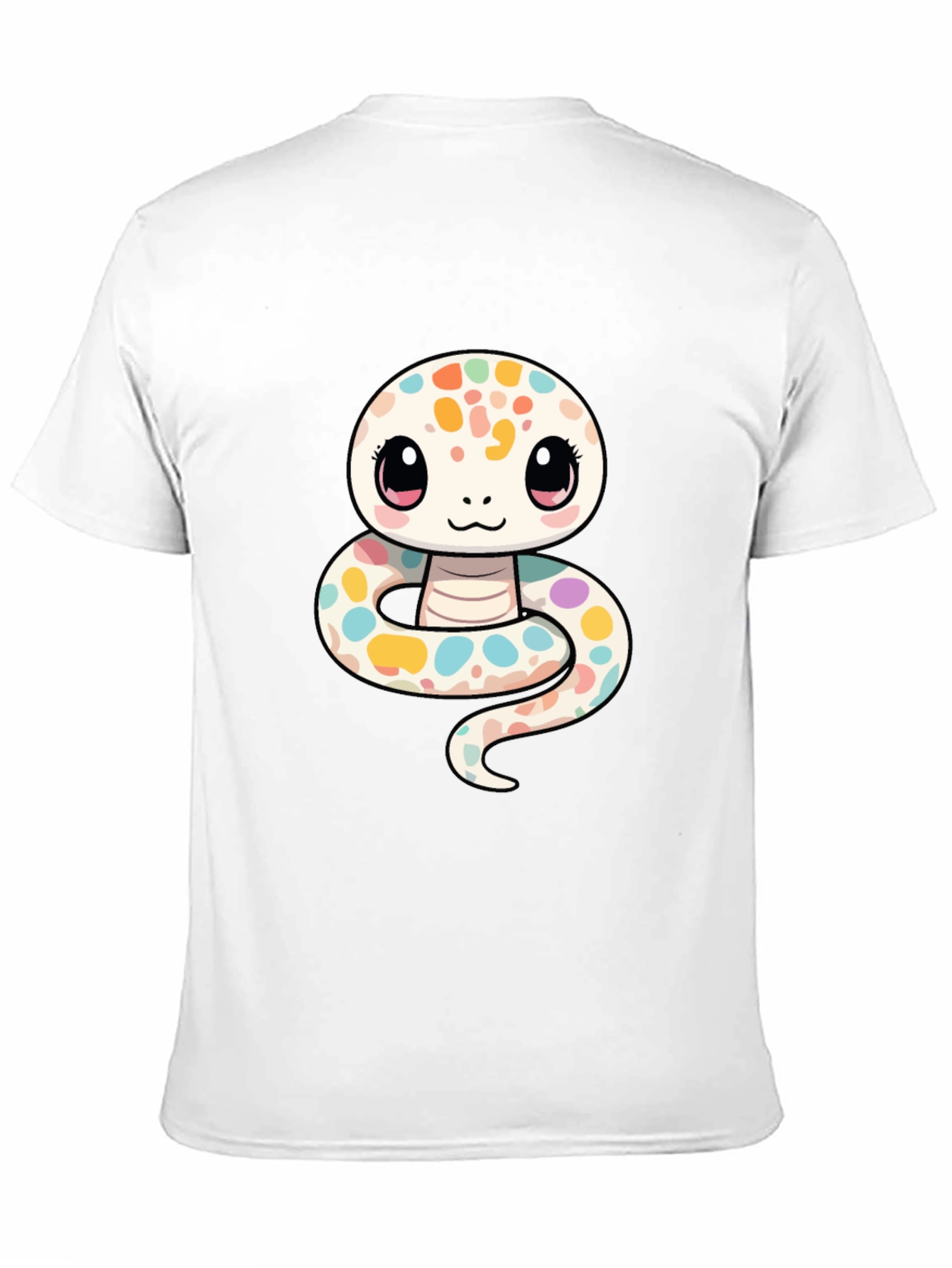 Black Cute Cartoon Snake Graphic T-Shirt view 11