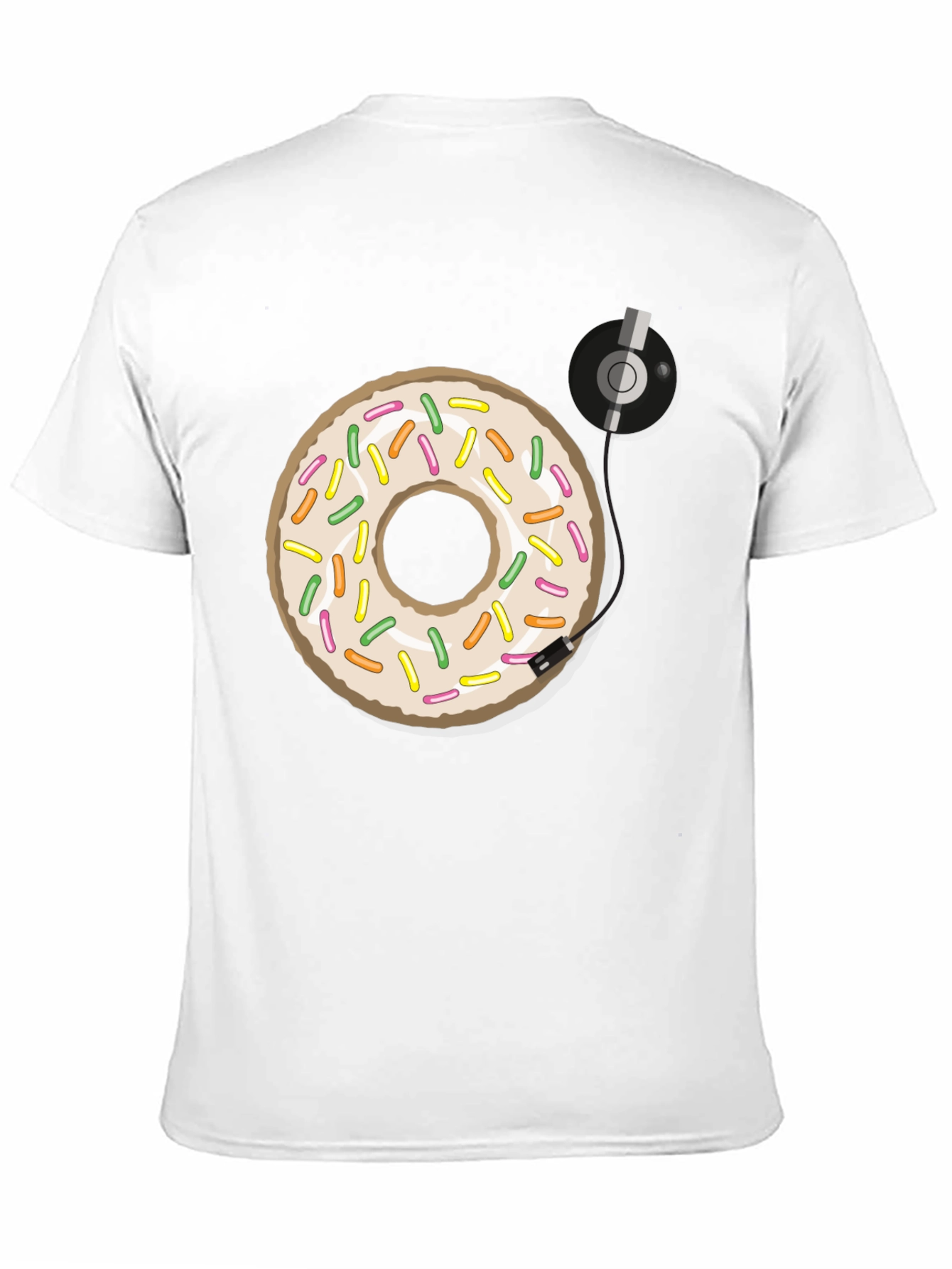 Black Donut Turntable Graphic Tee - Sweet & Groovy Style view 11