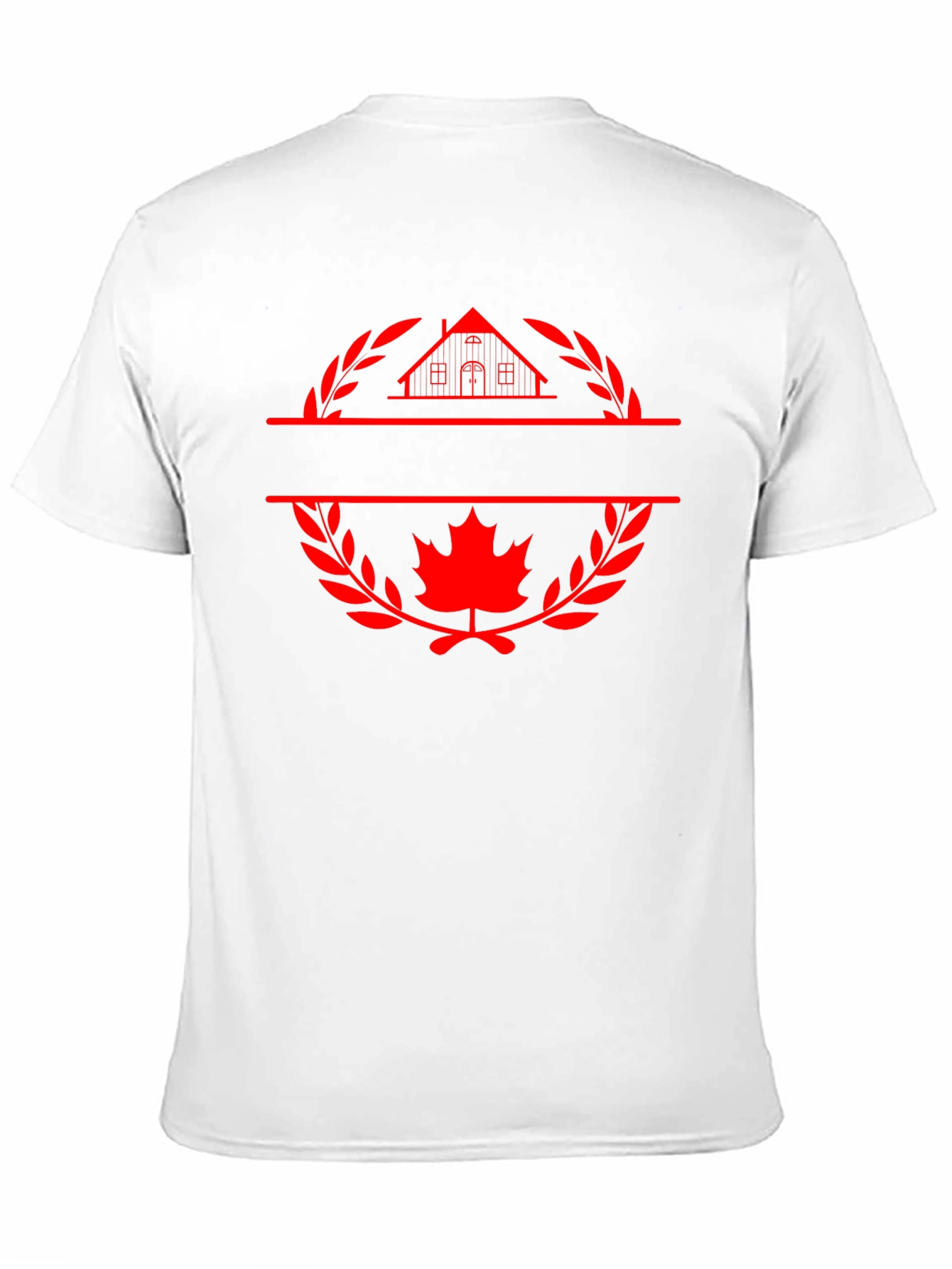 Black Black T-Shirt with House and Maple Leaf Graphic view 11