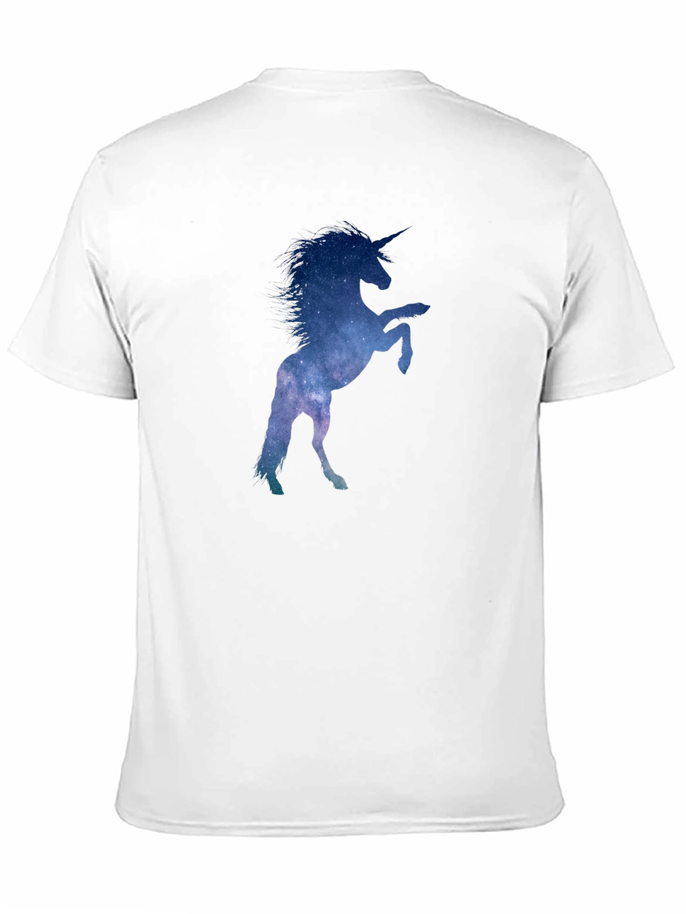 Black Unicorn Galaxy Silhouette T-Shirt - Black Cotton Tee view 11
