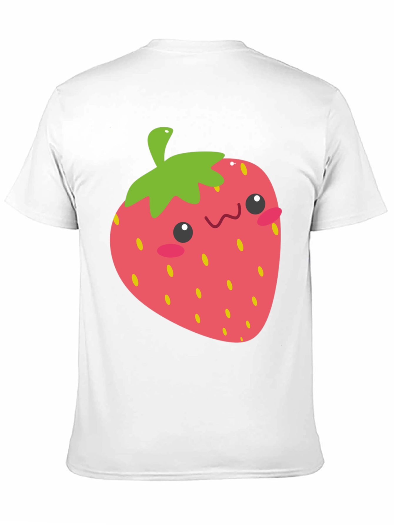 Black Cute Strawberry Graphic Tee - Black Cotton T-Shirt view 11
