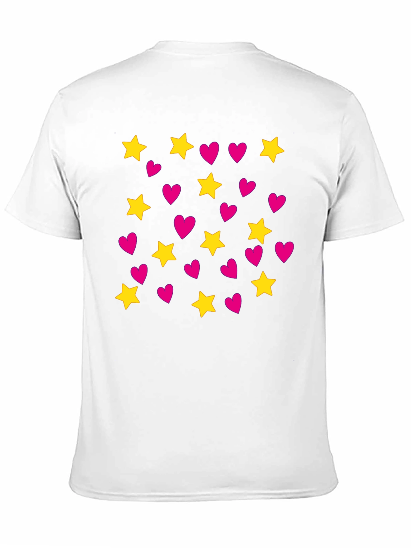 Black Star and Heart Pattern T-Shirt view 11