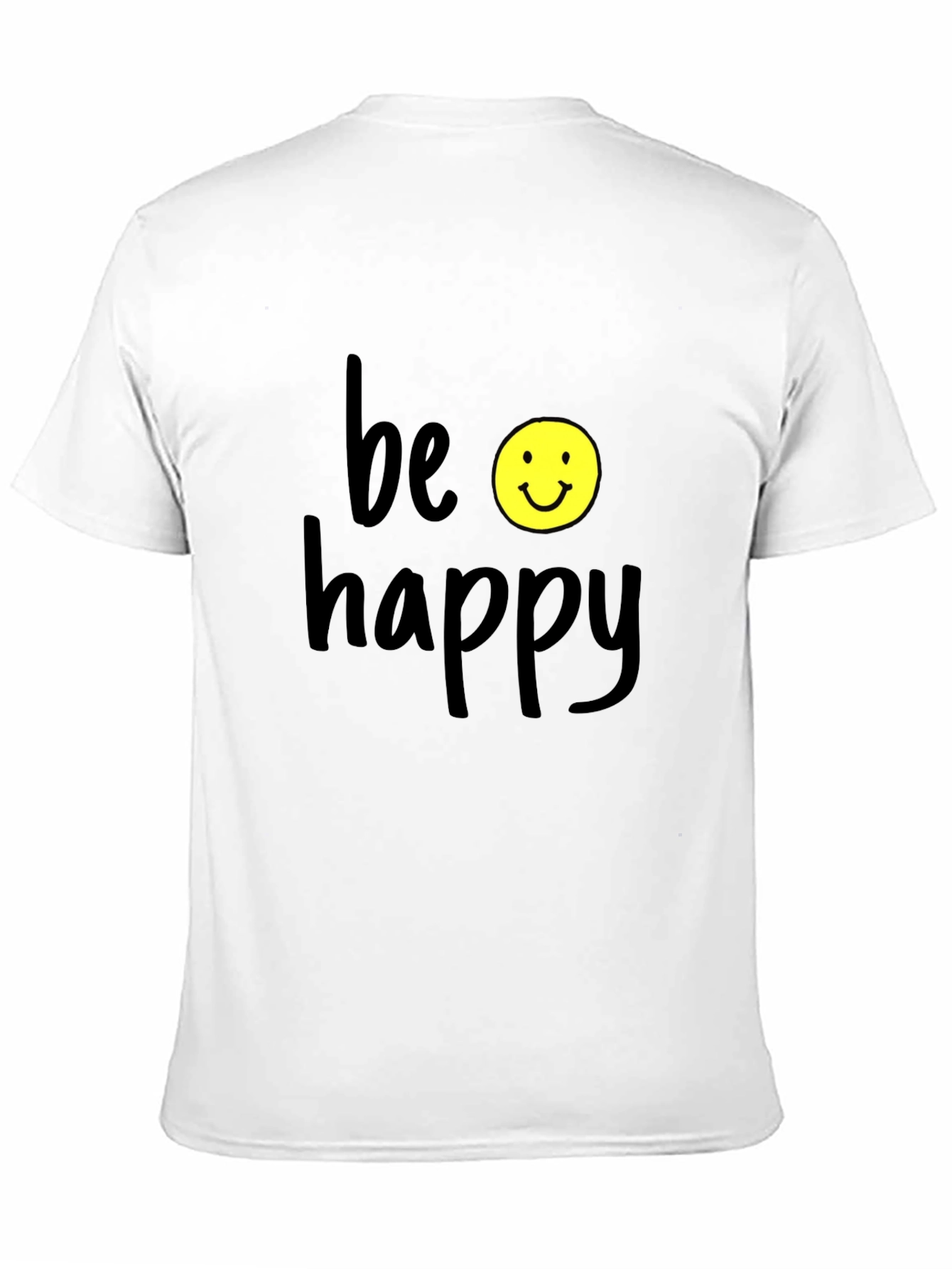 Black Be Happy Graphic Tee - Black Casual T-Shirt view 11
