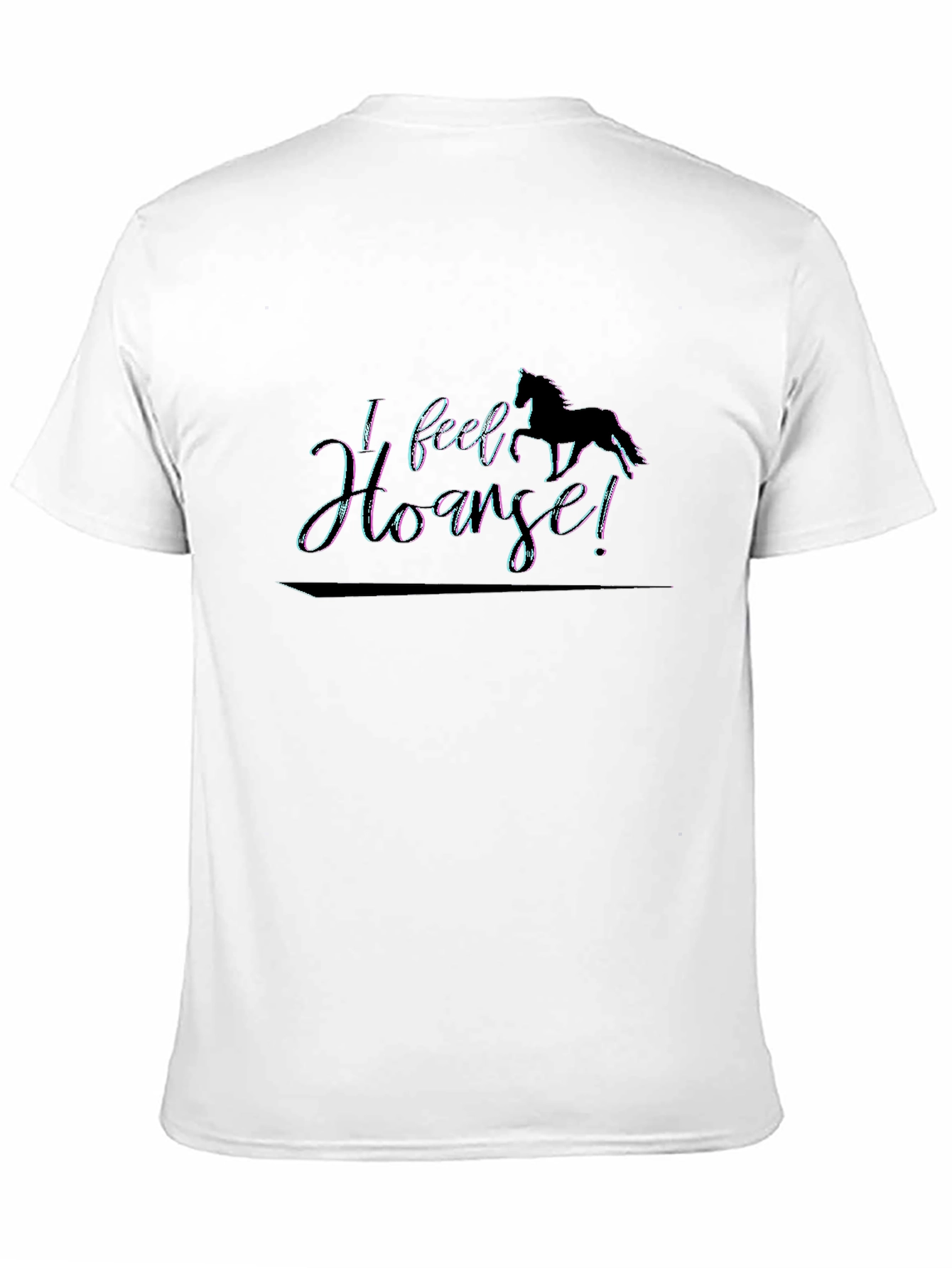 Black I Feel Horse! Graphic Tee - Black Unisex T-Shirt view 11