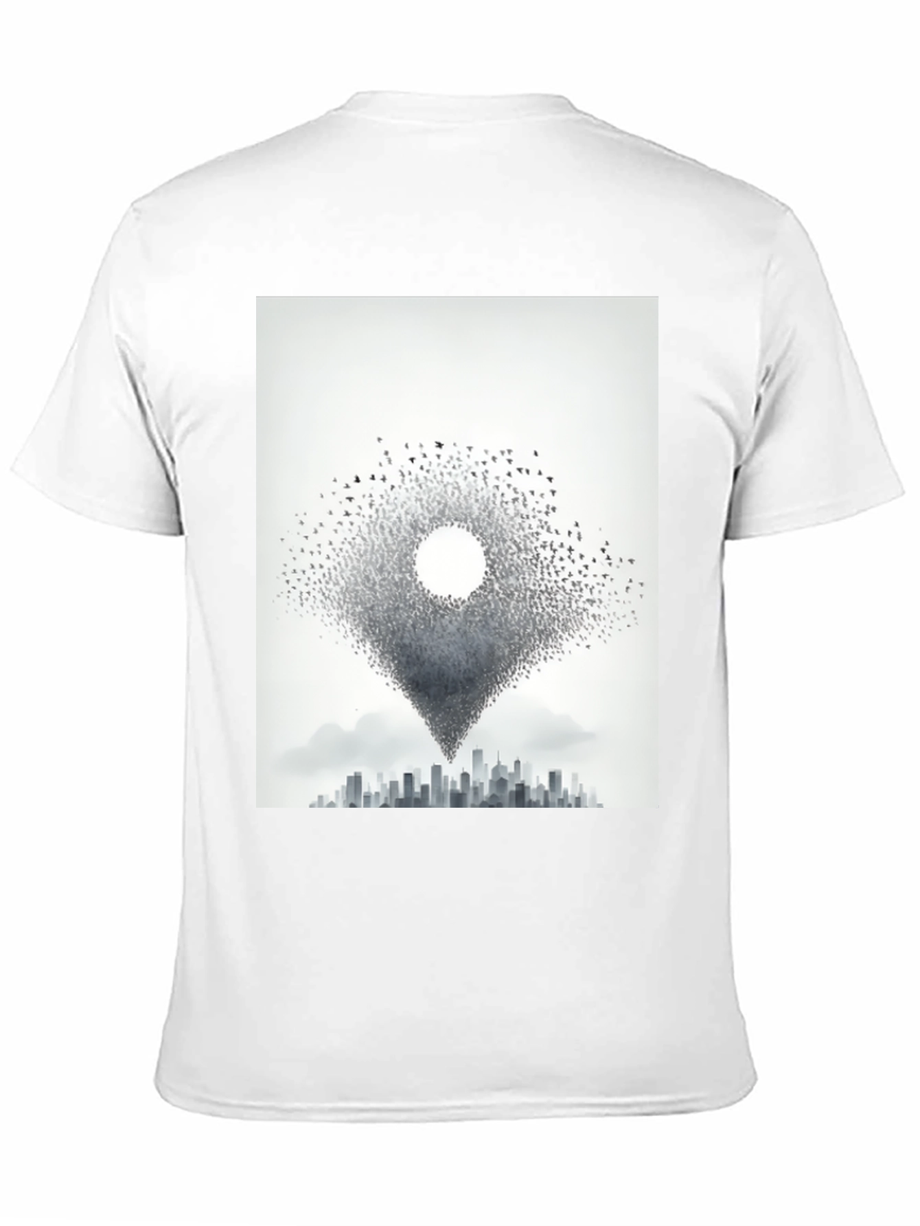 Black Urban Migration T-Shirt - Bird Cityscape Tee view 11
