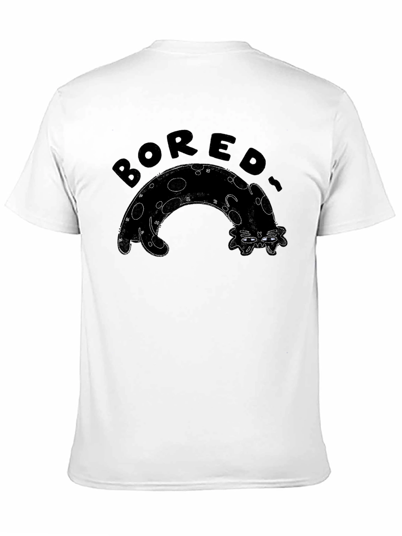 Black Bored Cat Graphic Tee - Black view 11