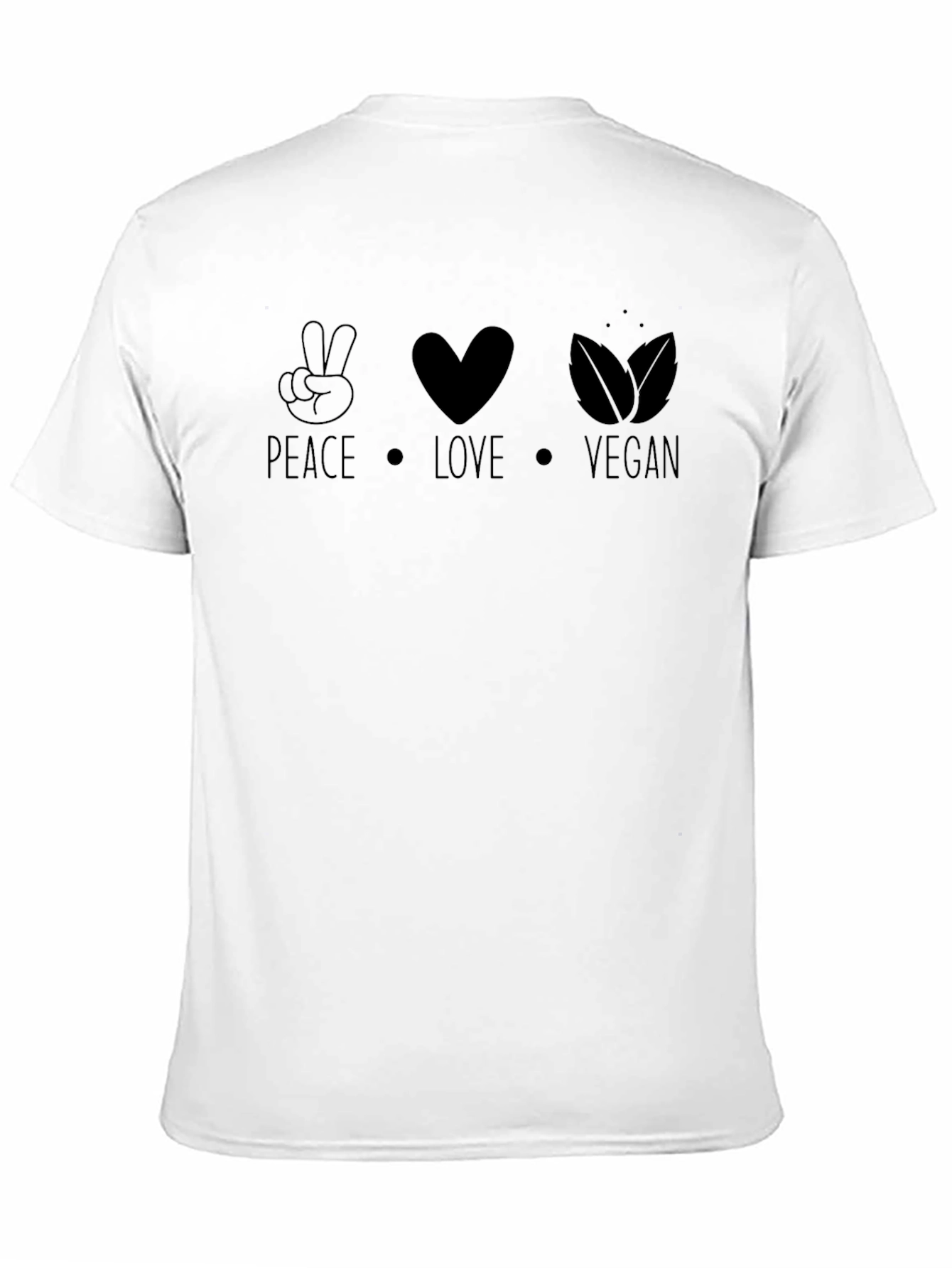 Black Peace Love Vegan T-Shirt - Black Graphic Tee view 11
