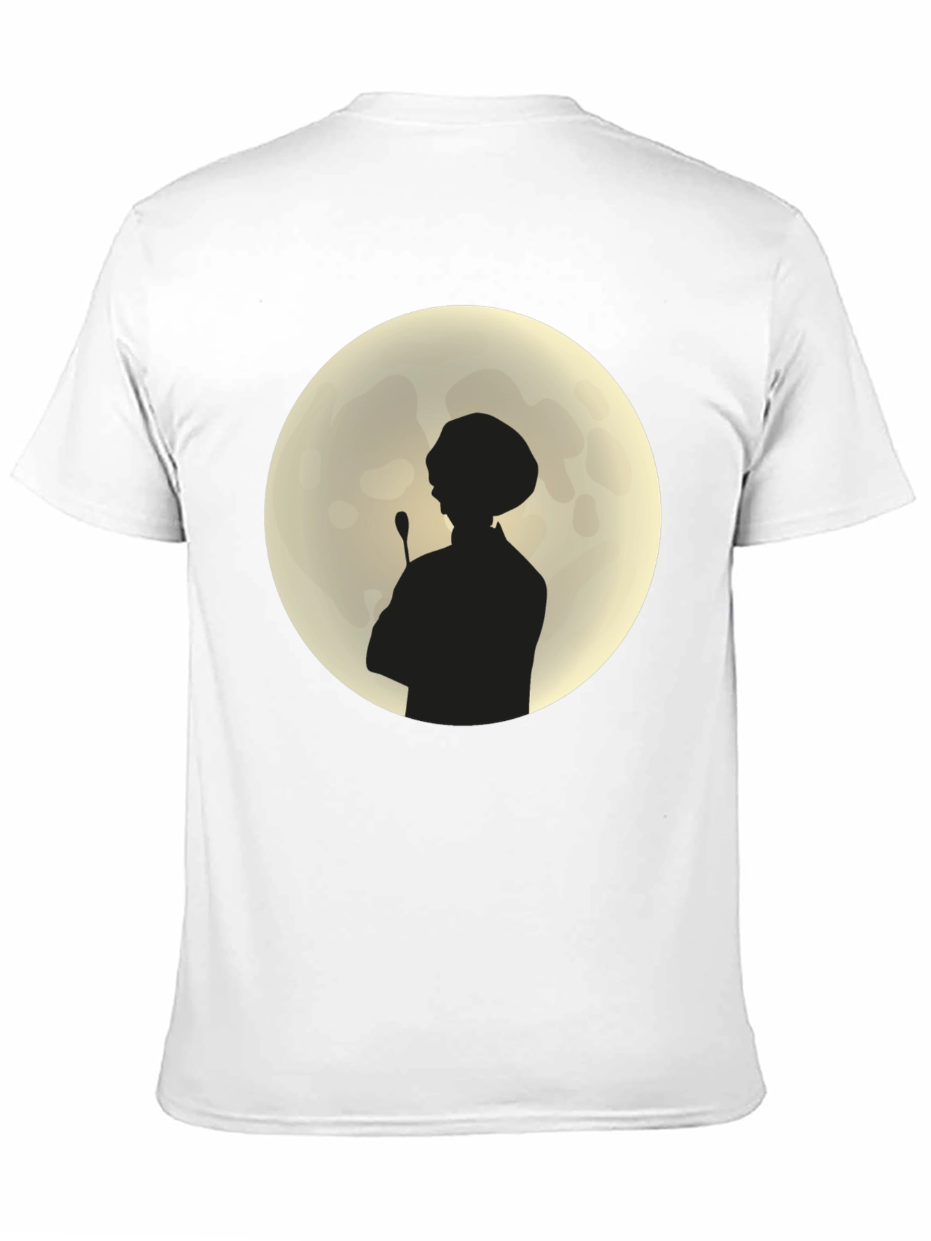 Silhouette Chef on Moon Black T-Shirt - 11