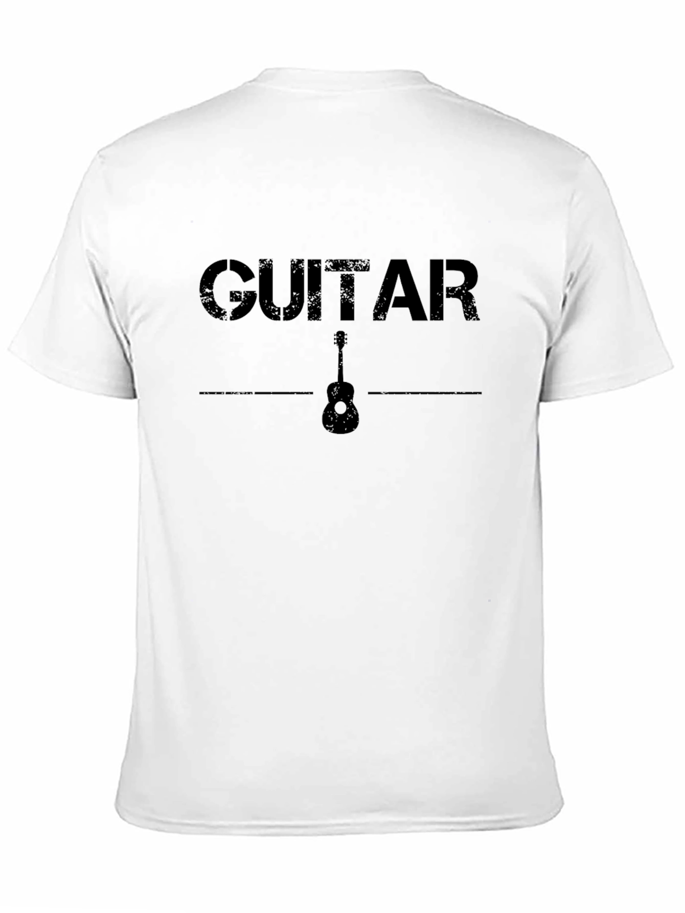 Black Guitar Graphic Print Black T-Shirt view 11