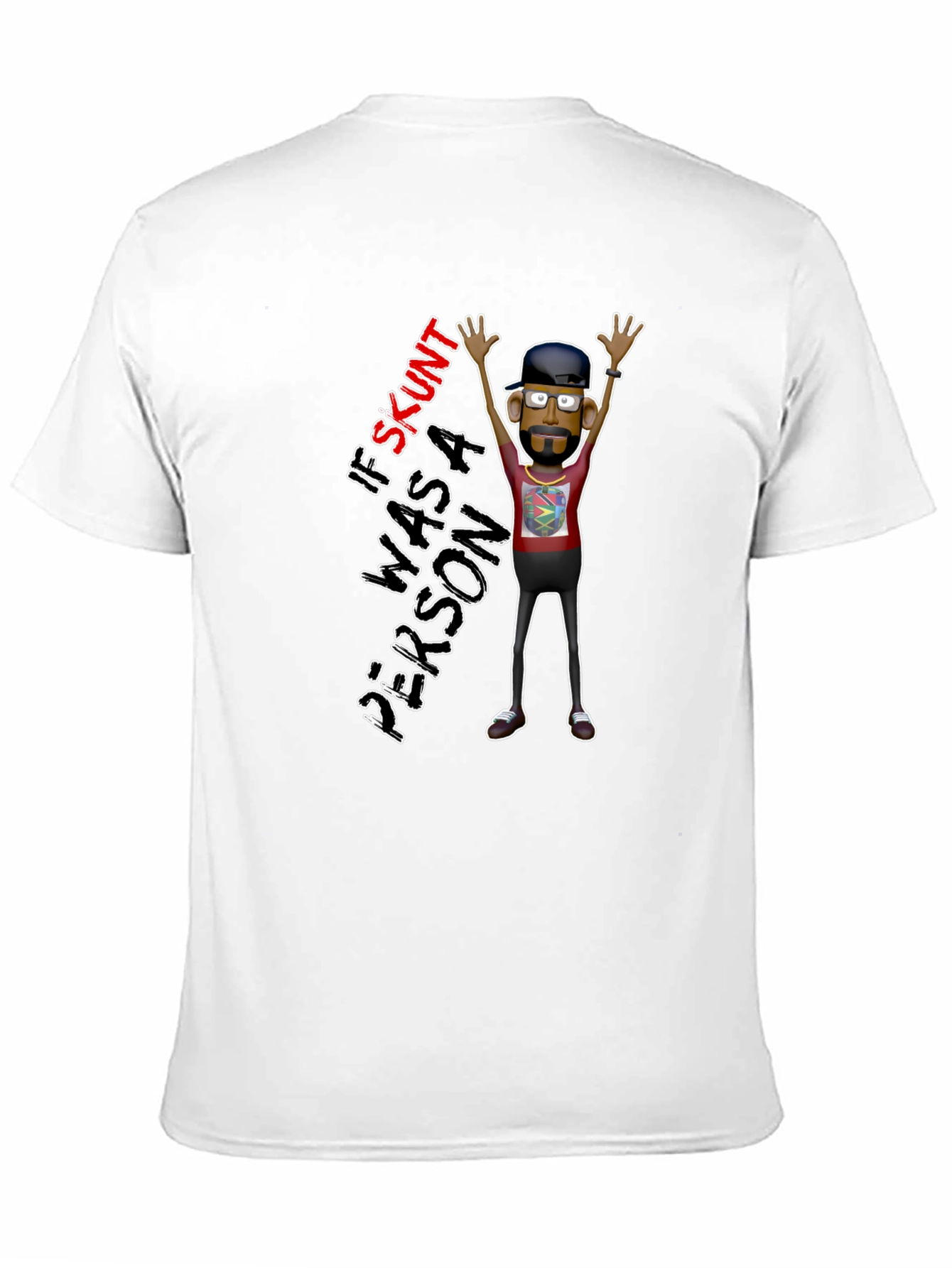 Black Skunt Person Graphic Tee - Funny Novelty Shirt view 11