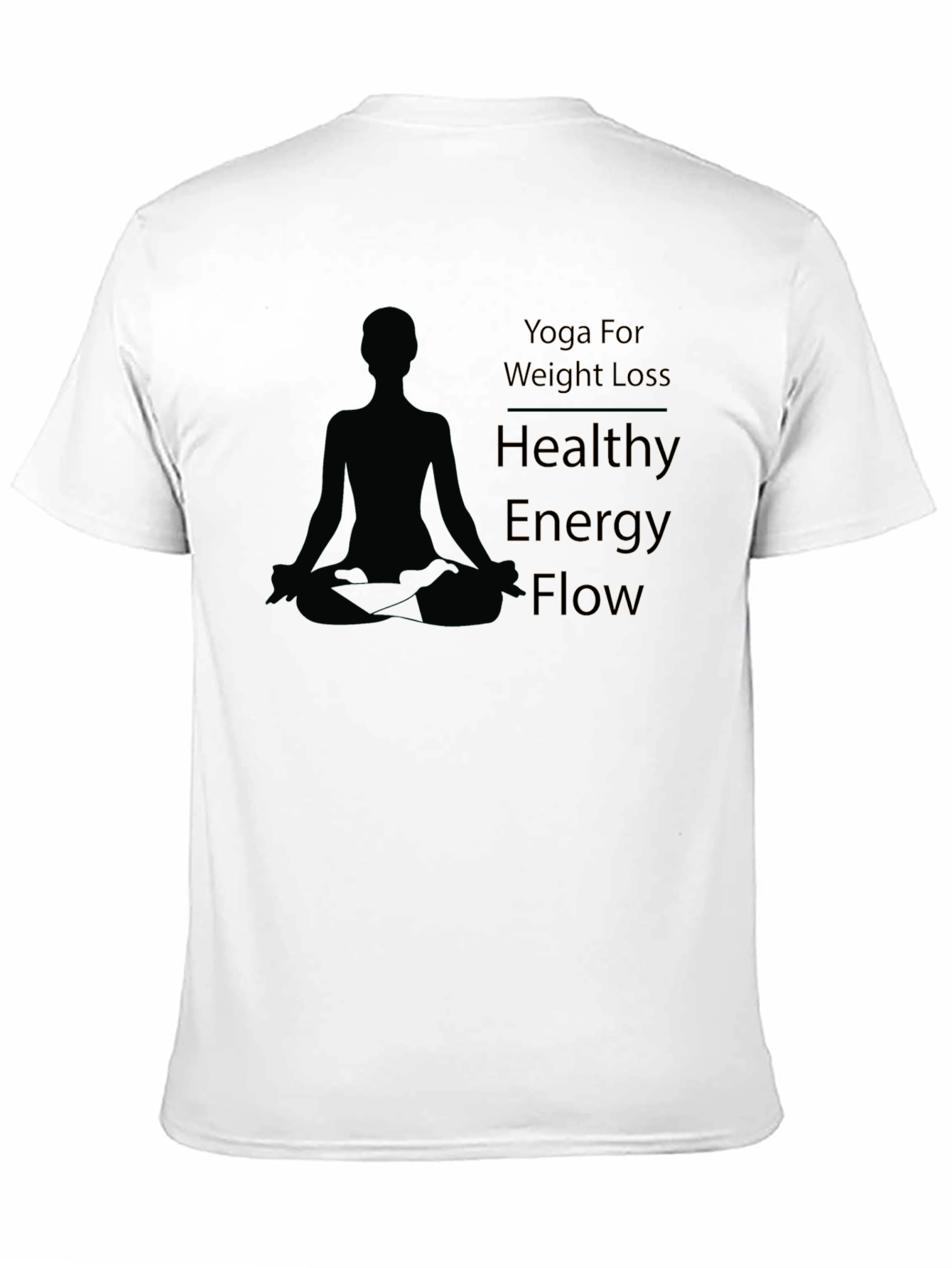 Black Yoga Weight Loss Healthy Energy Flow Graphic Tee view 11