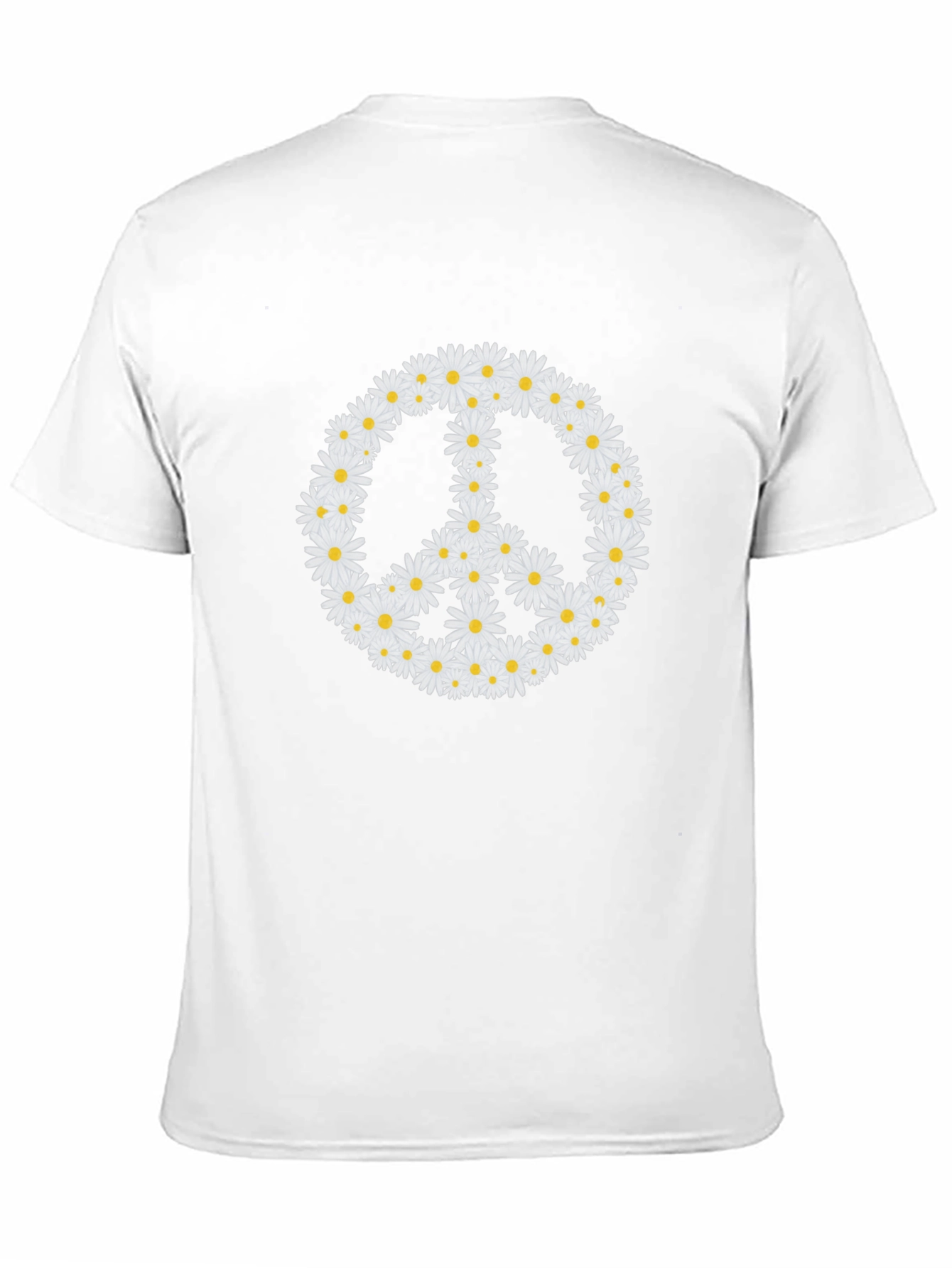Black Daisy Peace Sign Black T-Shirt view 11