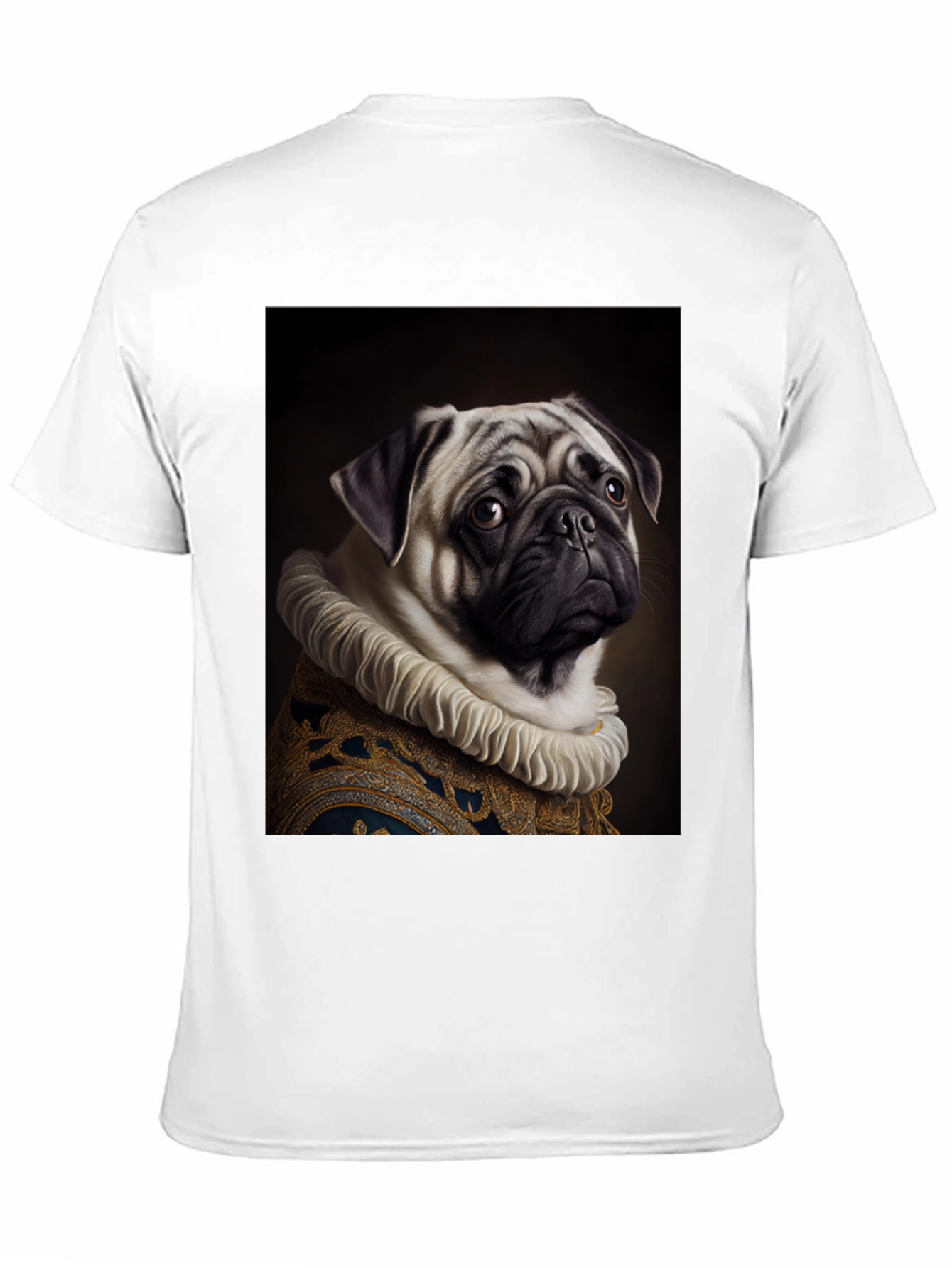 Black Regal Pug Graphic Tee - Black Cotton T-Shirt view 11