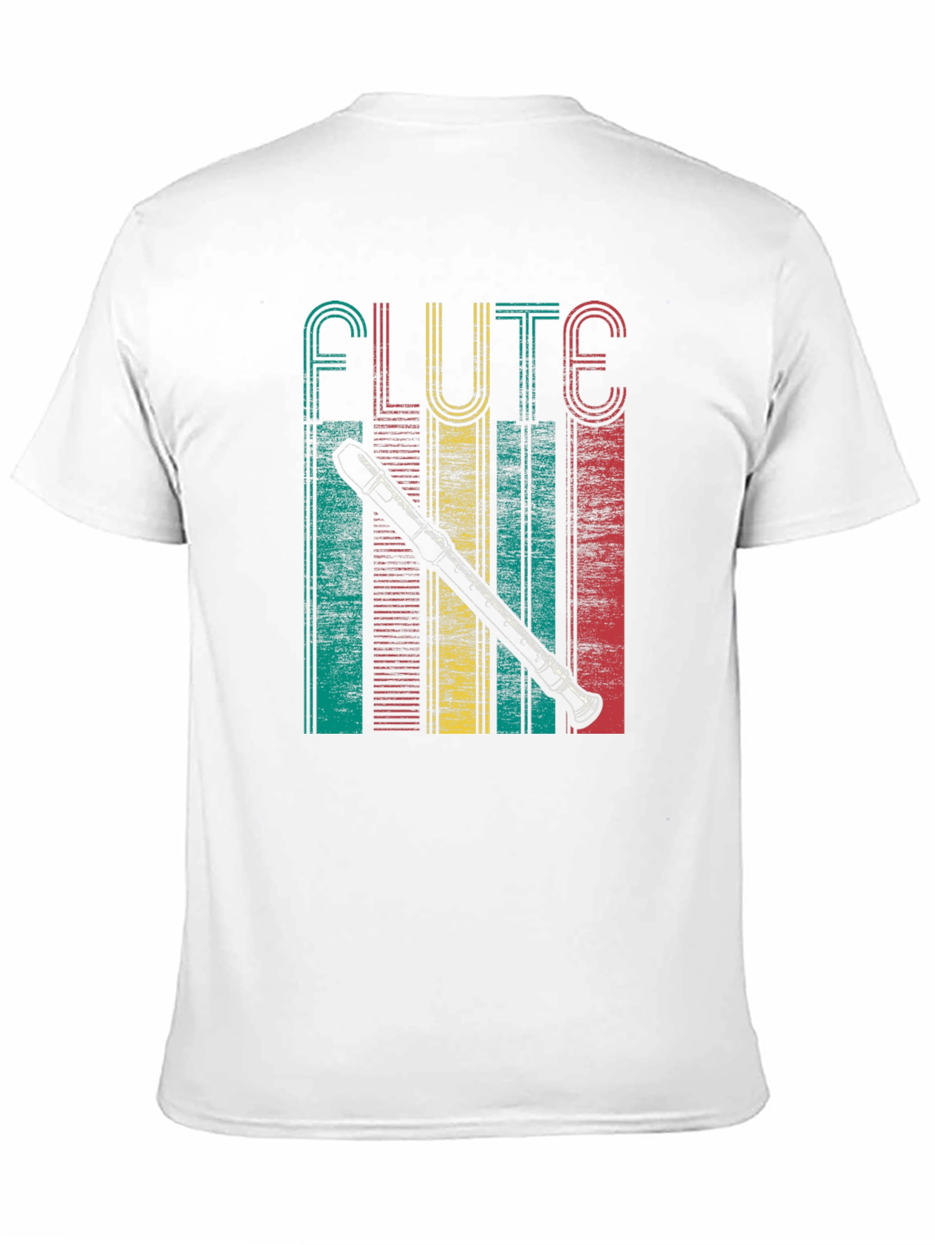 Black Retro Flute Player T-Shirt view 11