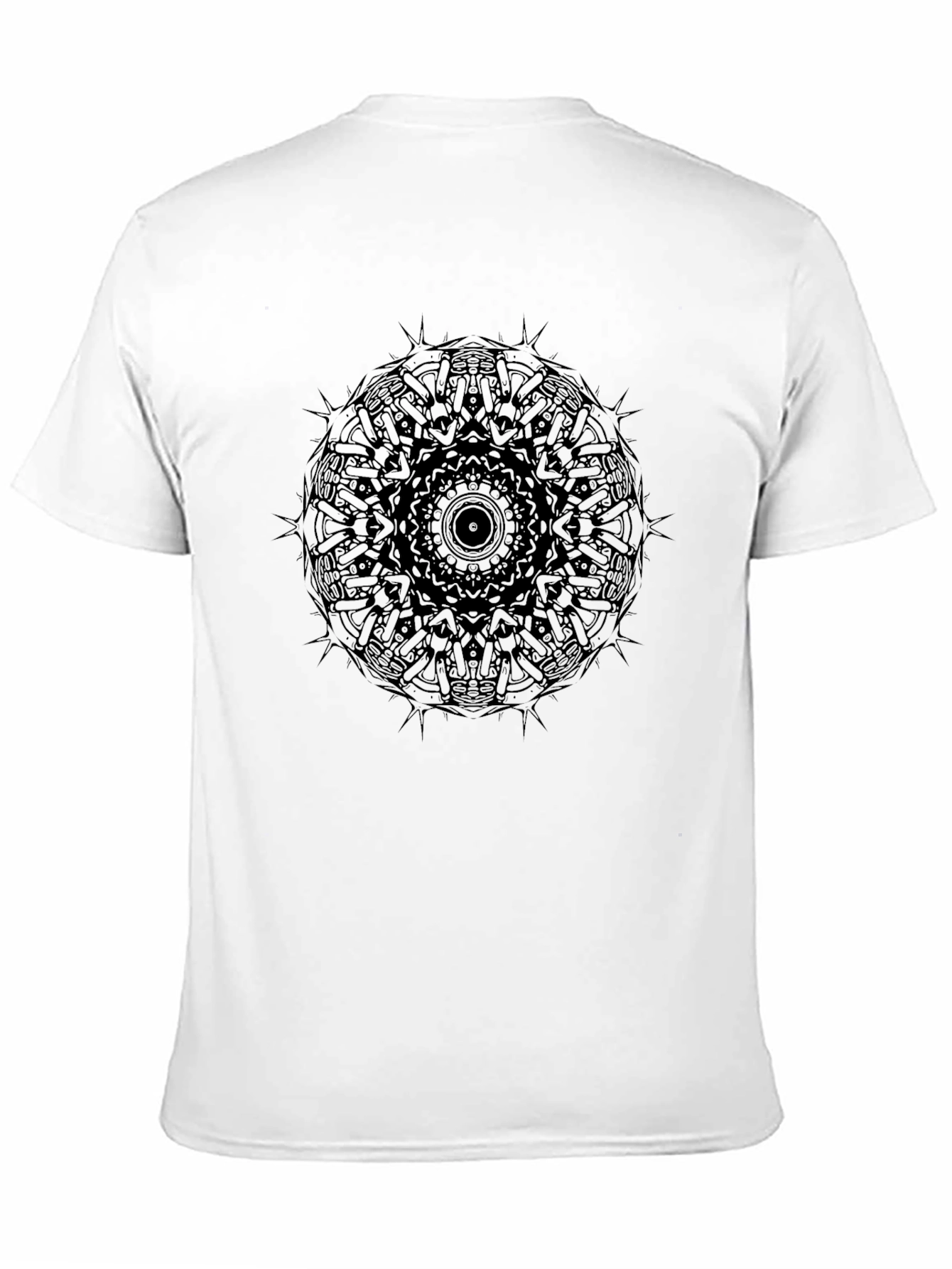 Black Black Mandala Print Crew Neck T-Shirt view 11