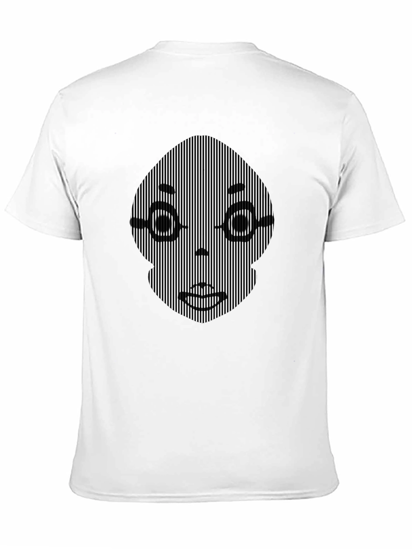 Black Optical Illusion Face Graphic Black T-Shirt view 11