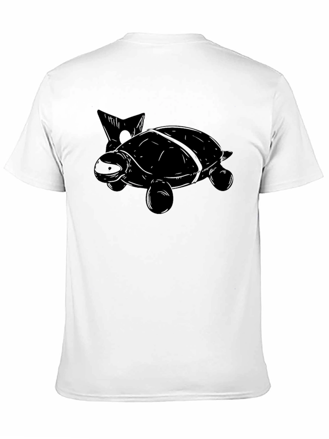 Black Turtle Graphic Print Men's Black T-Shirt view 11