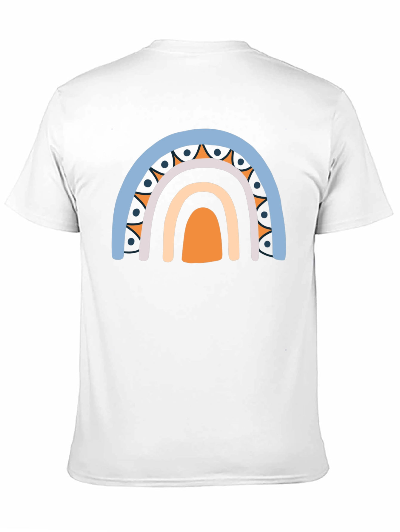 Black Boho Rainbow Graphic Tee - Black Cotton T-Shirt view 11