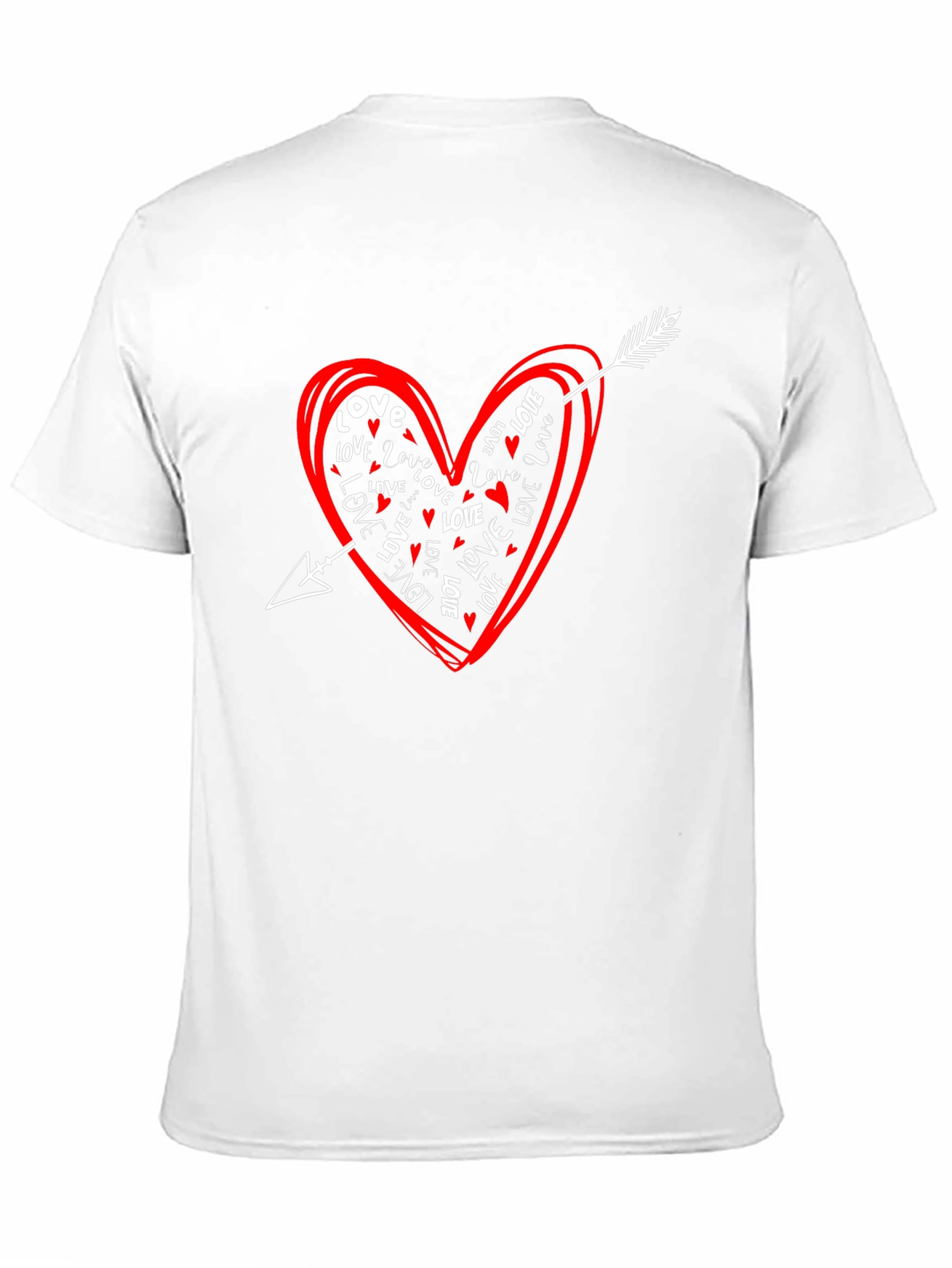 Black Love Heart Arrow Graphic Tee - Black Casual Shirt view 11