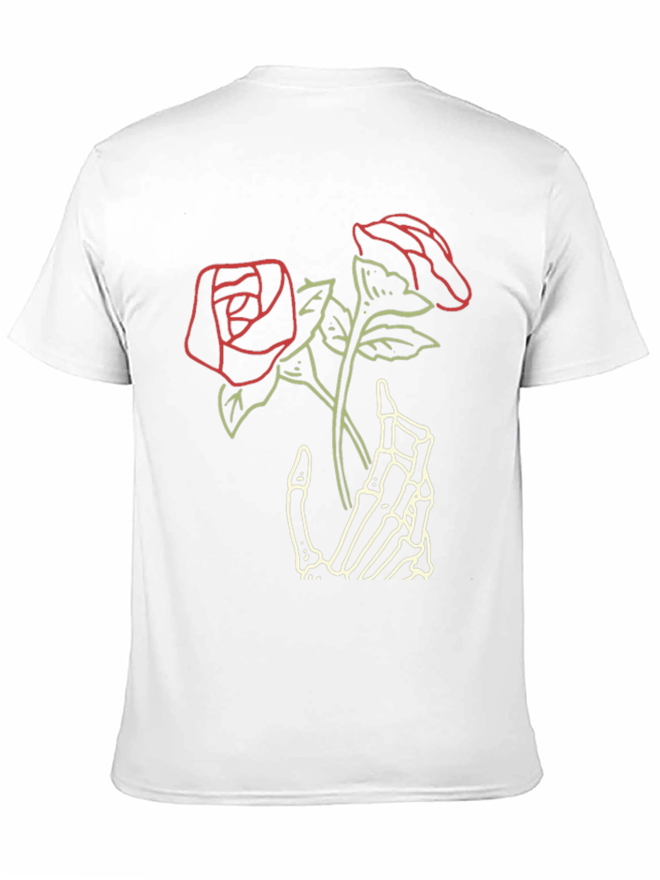 Black Skeleton Hand Roses Graphic Tee - Dark Aesthetic view 11