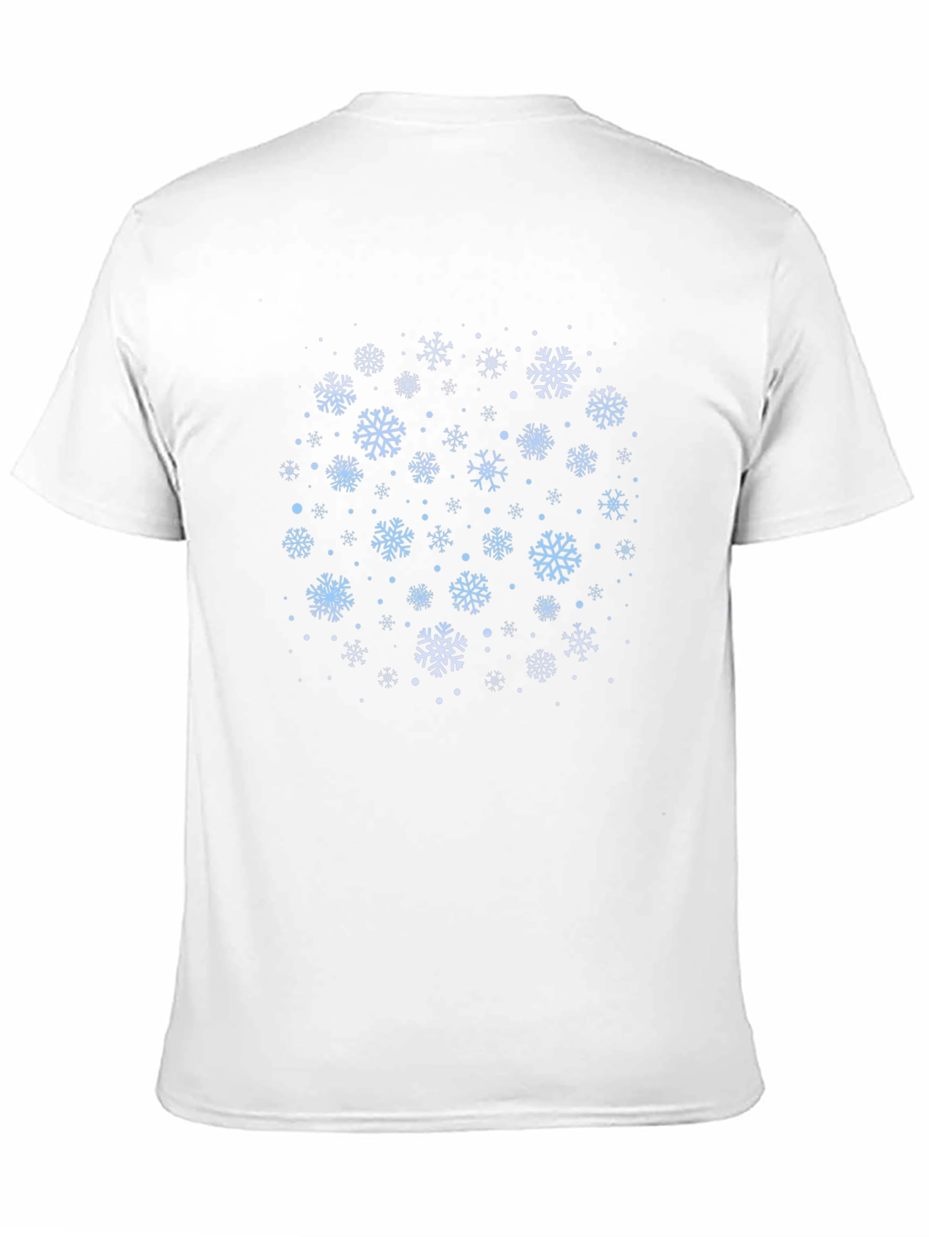 Black Snowflake Pattern Black T-Shirt view 11