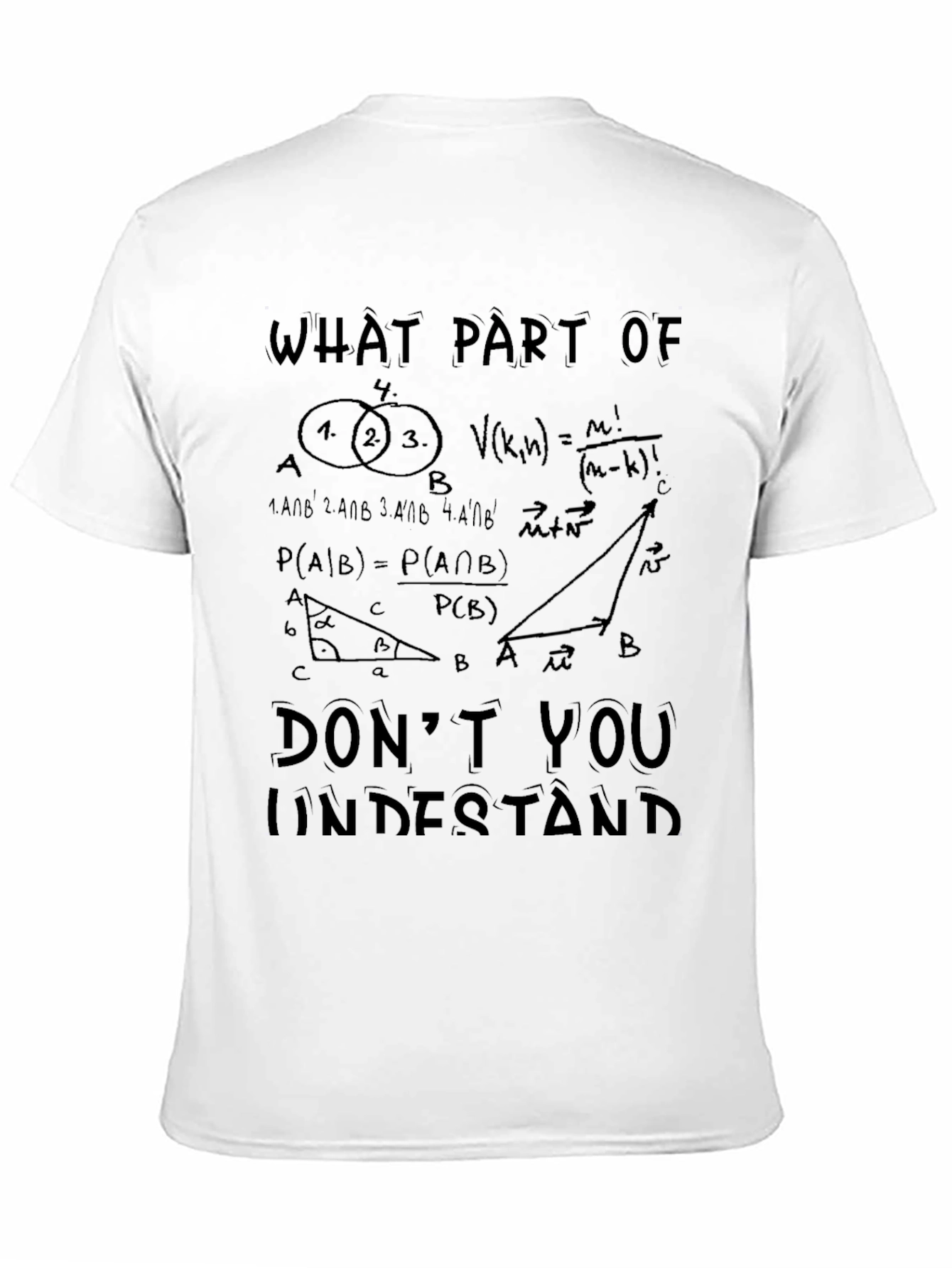 Black Math Equations Graphic T-Shirt view 11