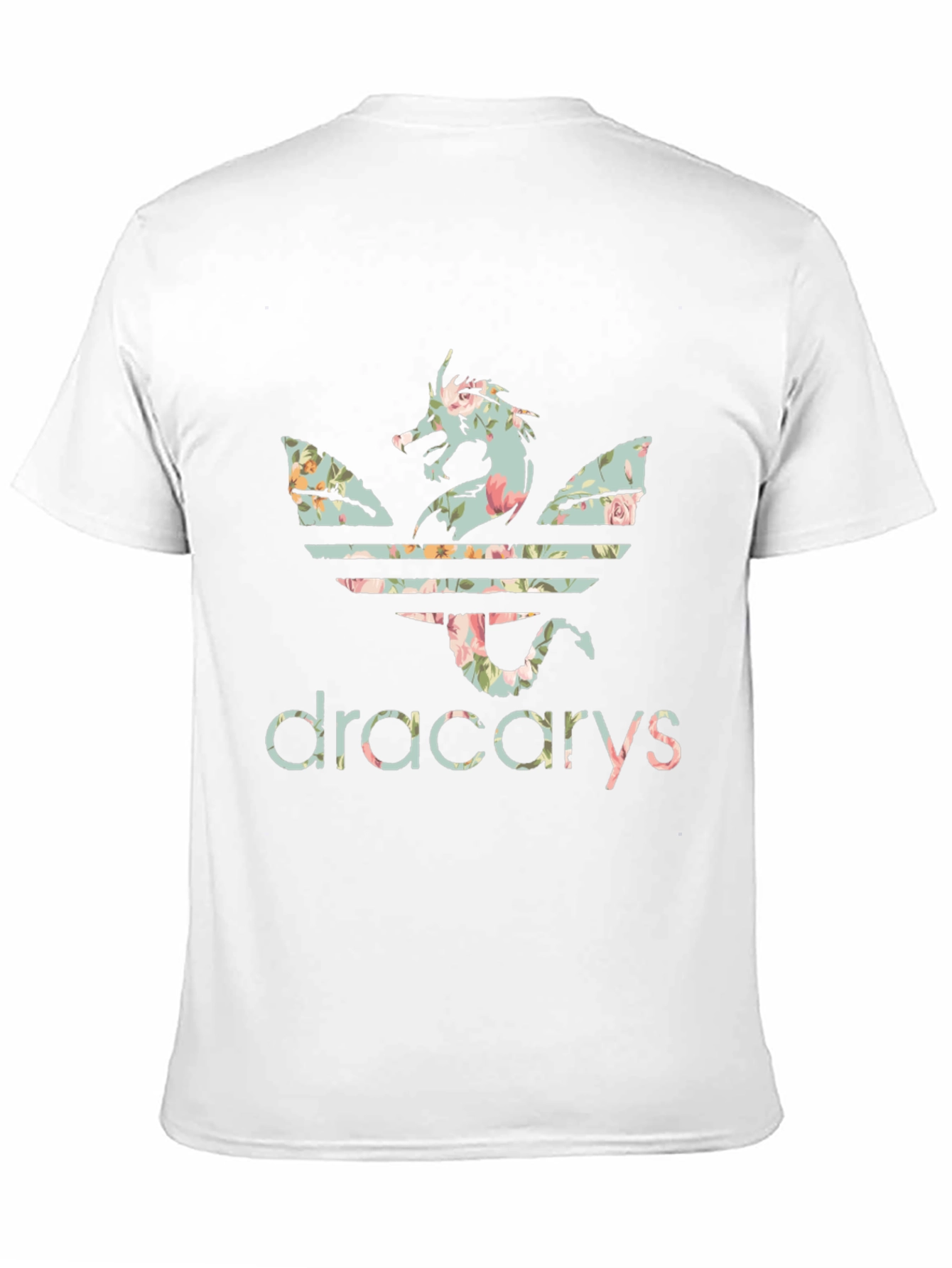 Black Dracarys Floral Dragon T-Shirt view 11