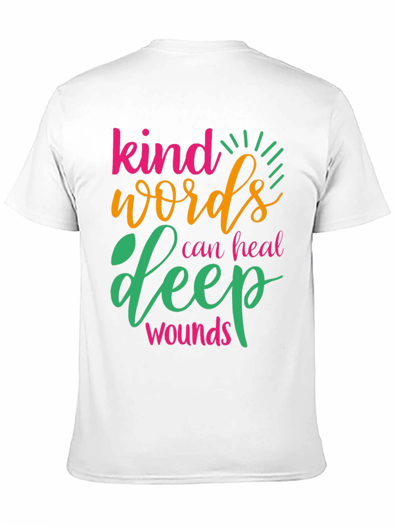 Black Kind Words Can Heal Deep Wounds Graphic Tee view 11