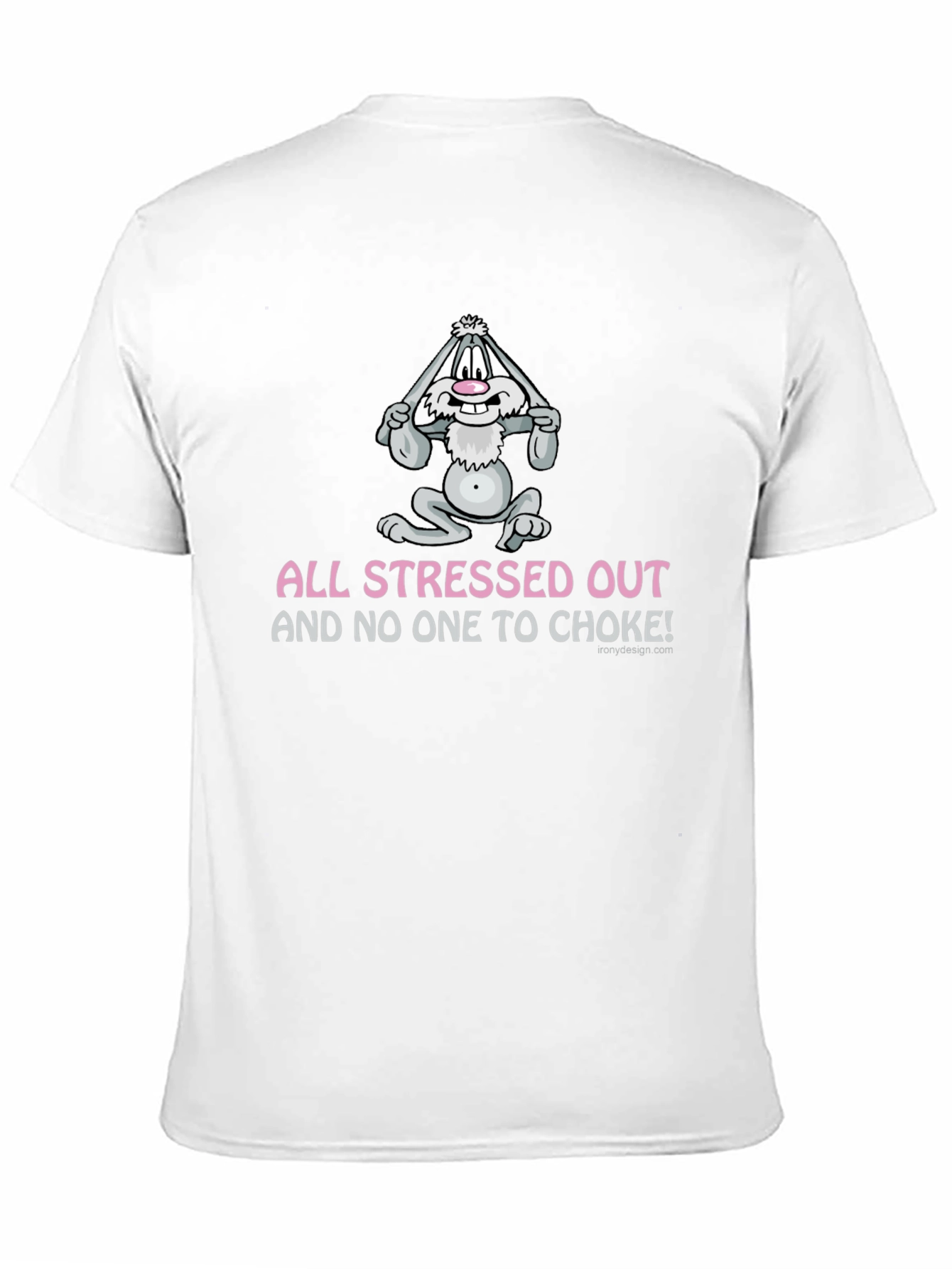 Black Stressed Out Bunny Graphic T-Shirt - Funny Novelty Tee view 11
