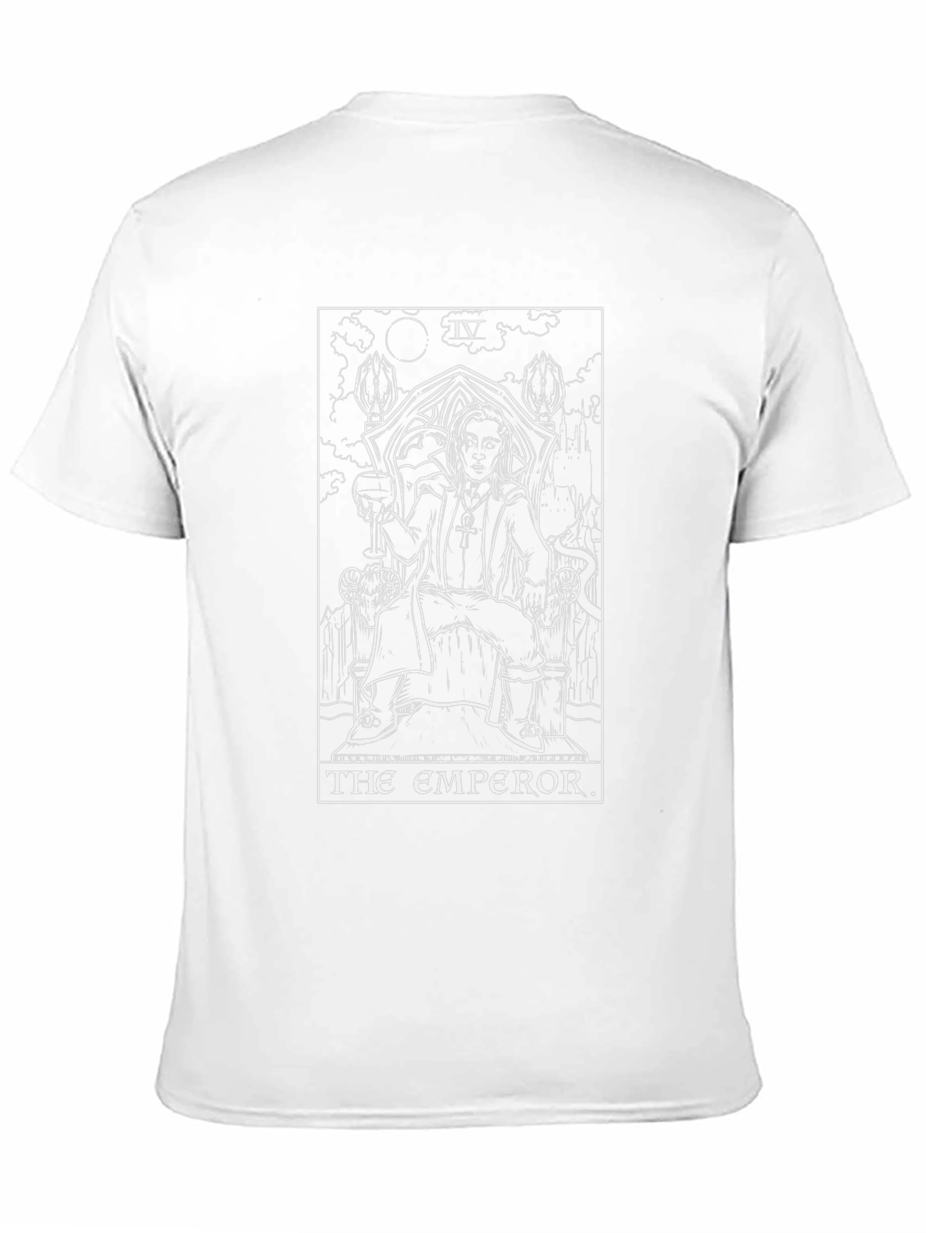 Black Emperor Tarot Card Graphic Print Black T-Shirt view 11