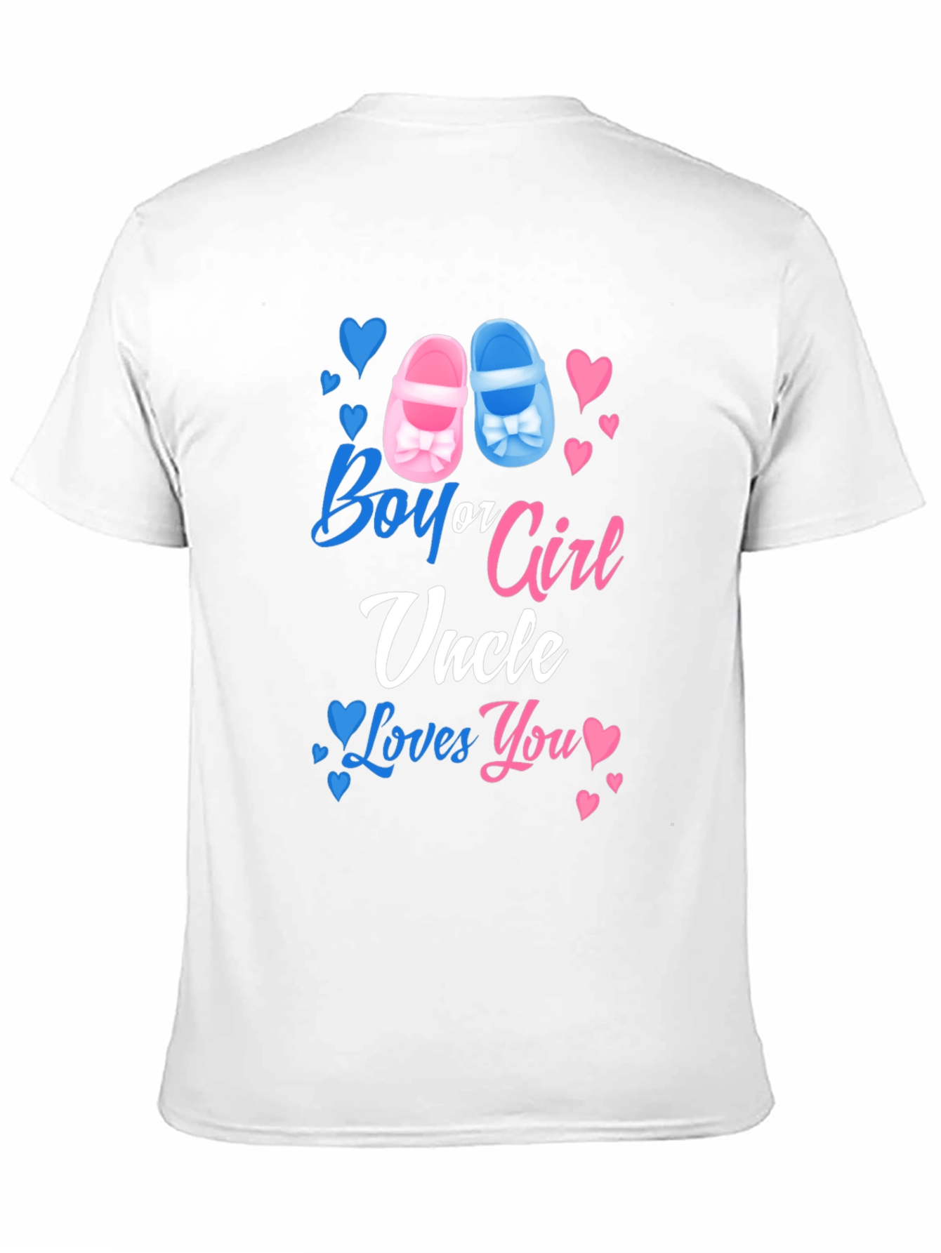 Black Boy or Girl Uncle Loves You Gender Reveal T-Shirt view 11