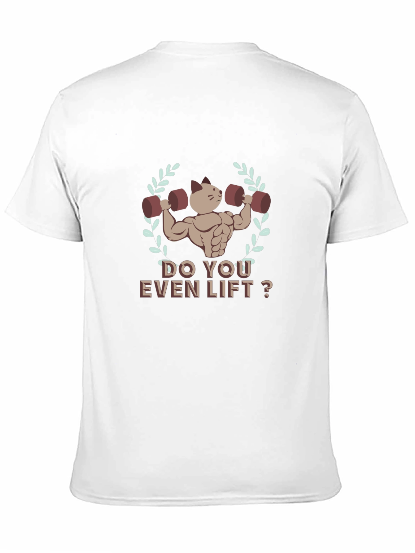 Black Do You Even Lift? Cat Muscle T-Shirt view 11