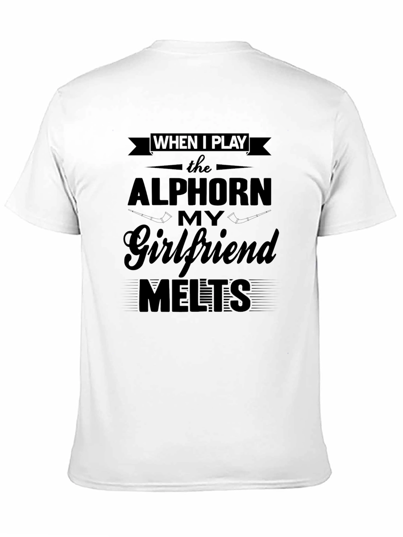 Black Alphorne Player Funny Novelty Graphic T-Shirt view 11