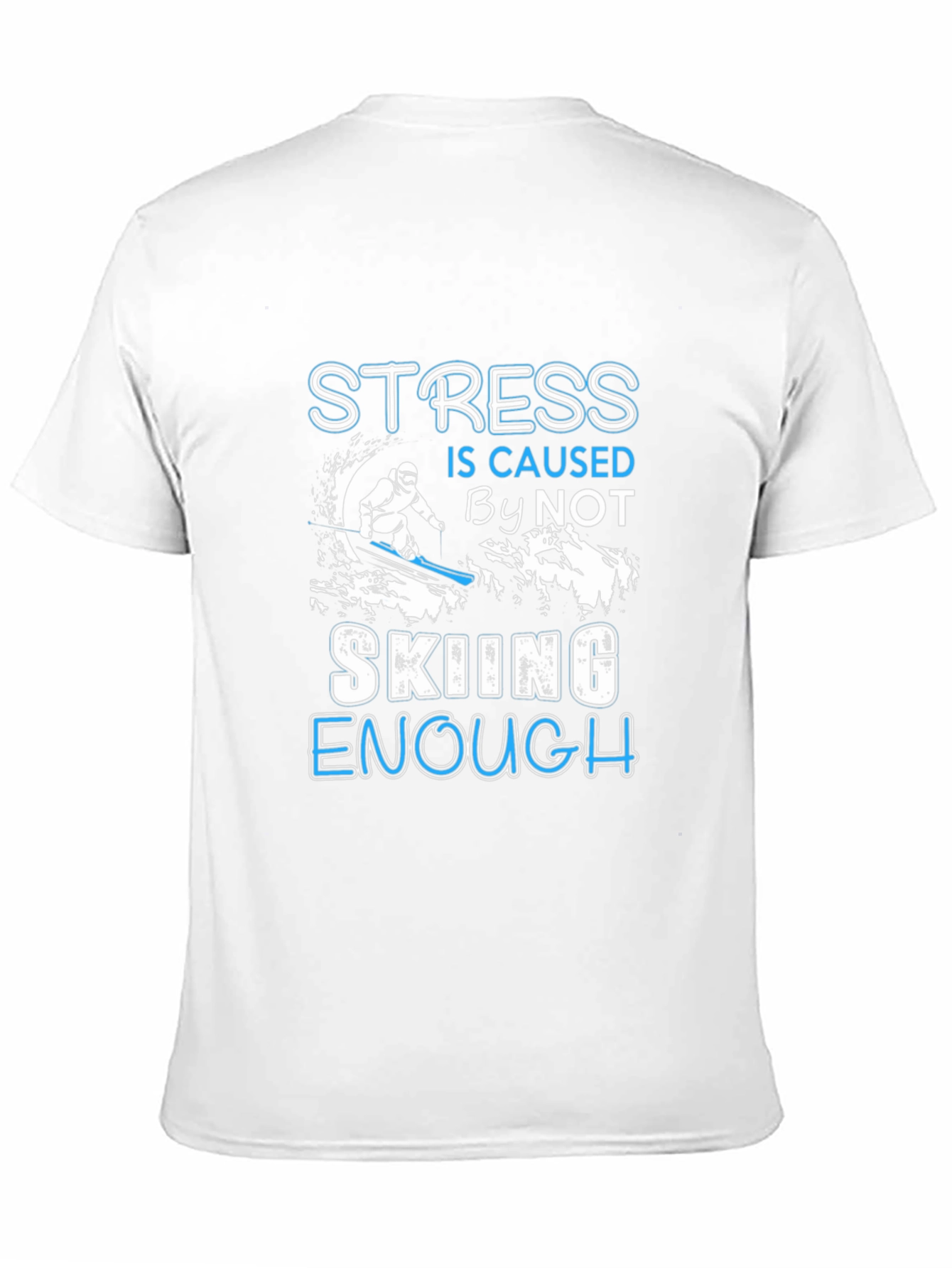 Black Skiing Enthusiast T-Shirt: Stress Relief view 11