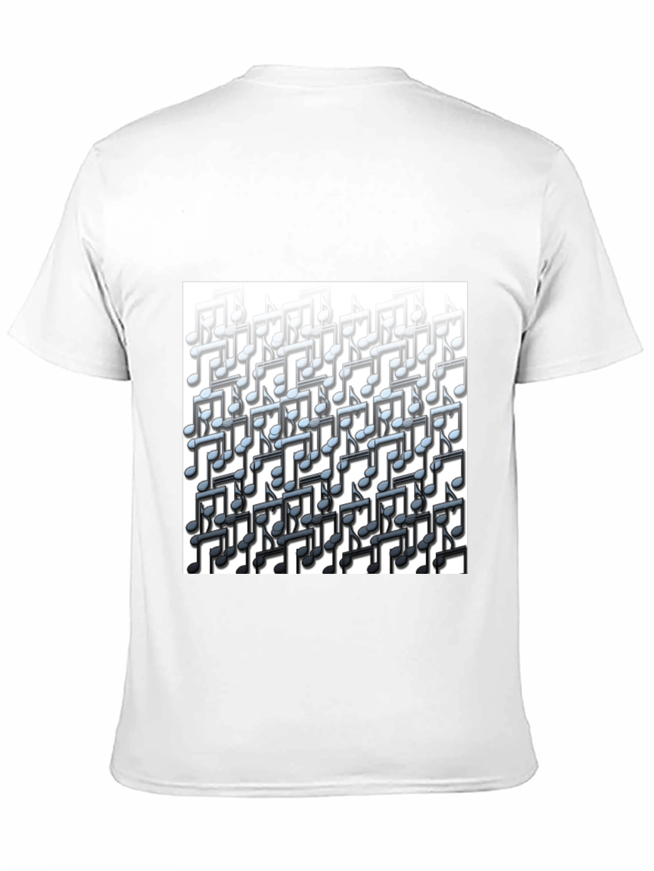 Black Musical Notes Graphic Tee - Black Cotton T-Shirt view 11