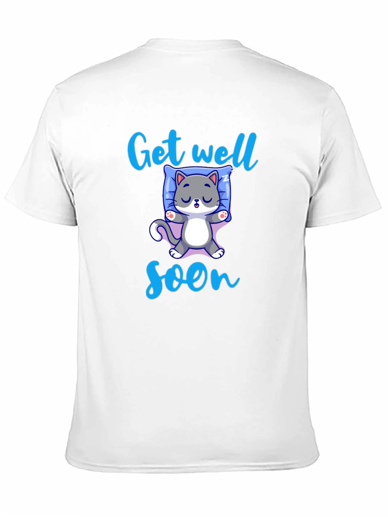 Black Get Well Soon Cute Cat T-Shirt view 11