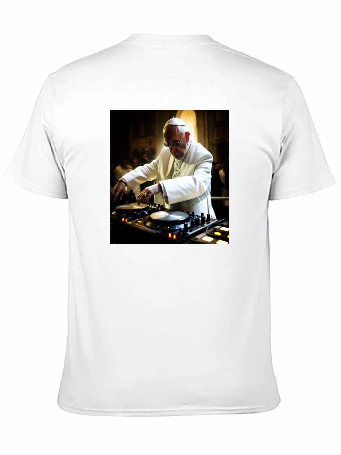 Black DJ Pope Black T-Shirt - Religious Humor view 11
