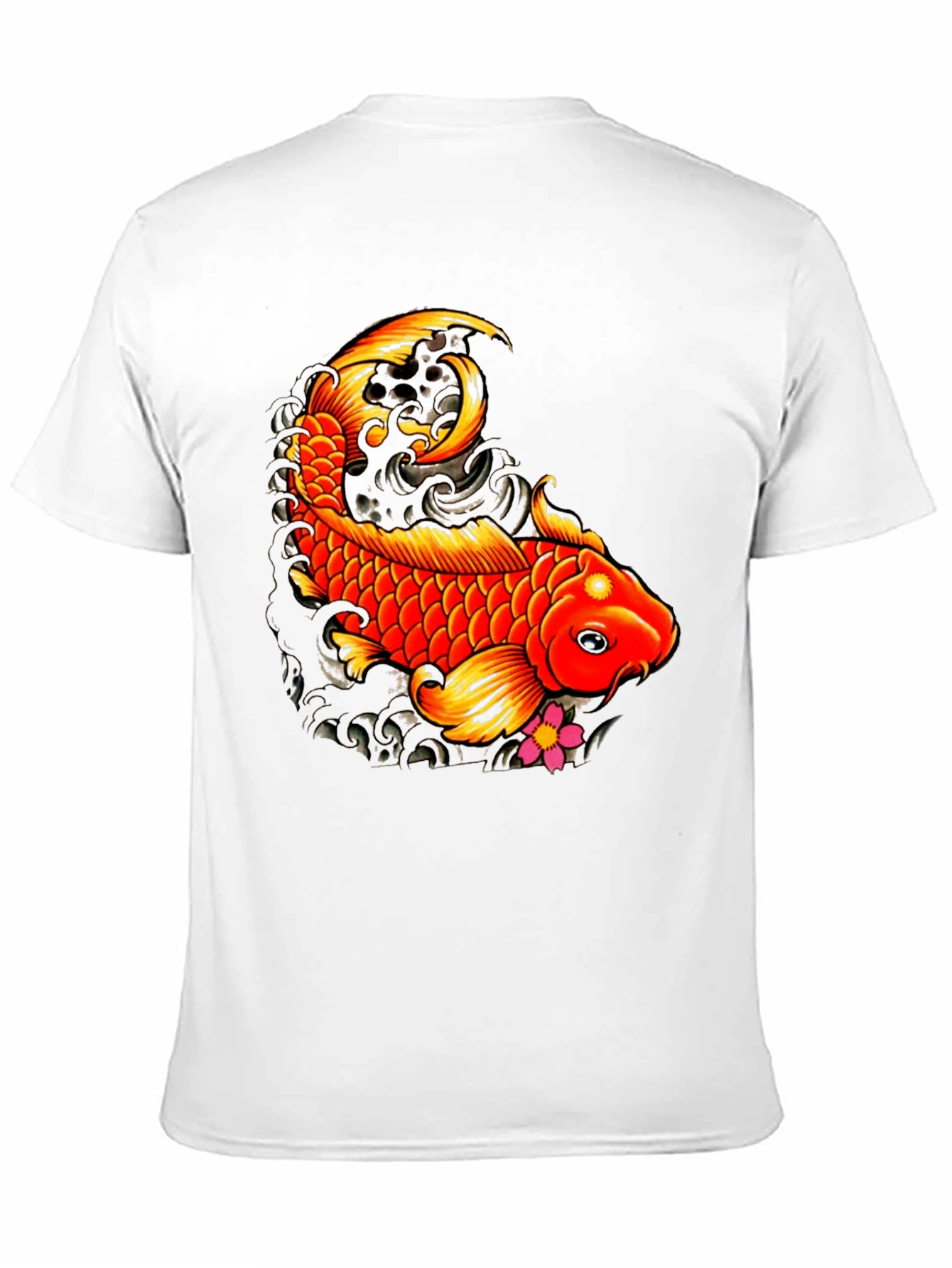 Black Koi Fish Graphic Tee - Black Casual T-Shirt view 11