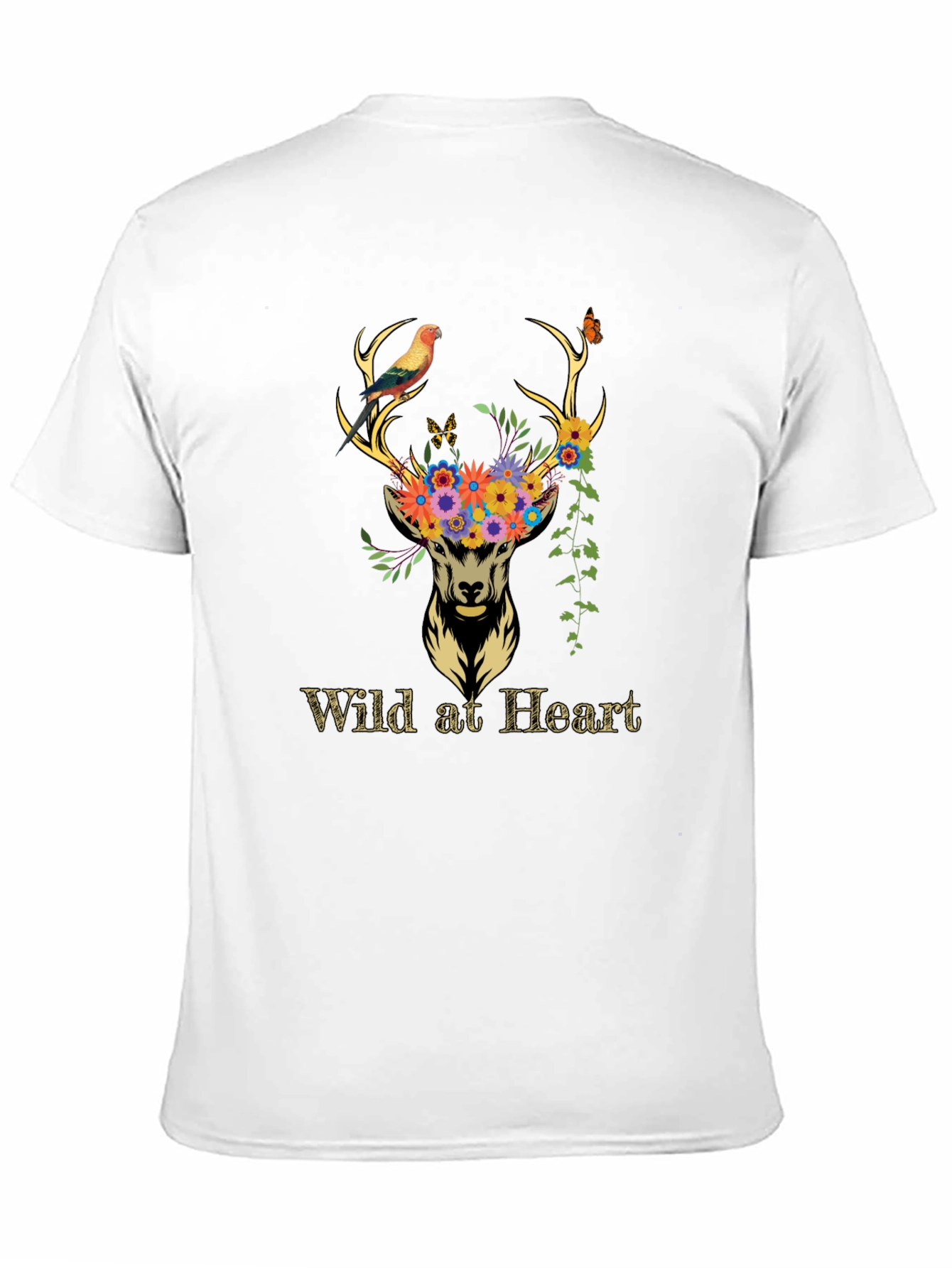 Black Wild at Heart Deer Graphic Tee - Black view 11