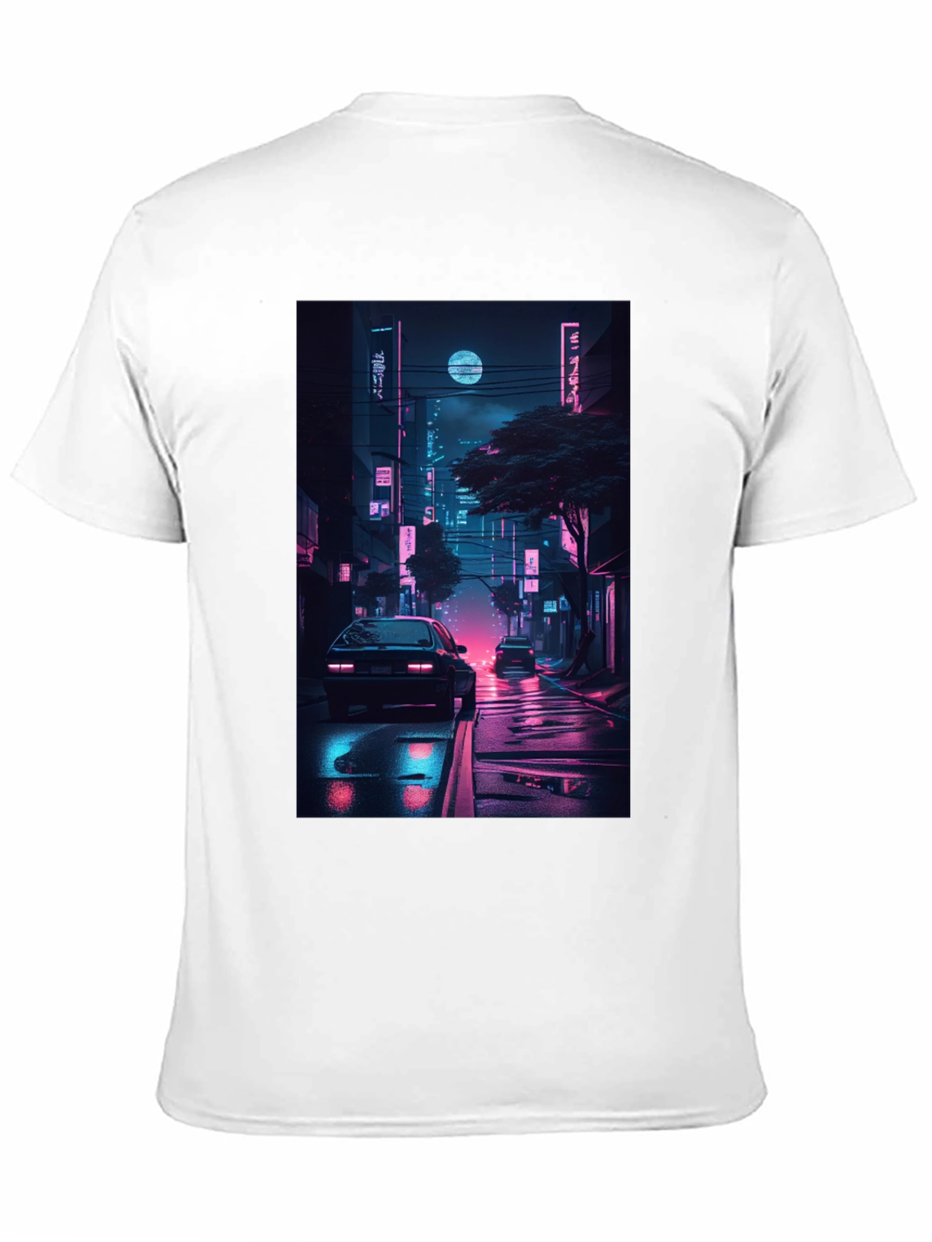 Black Neon Cityscape Graphic Tee view 11