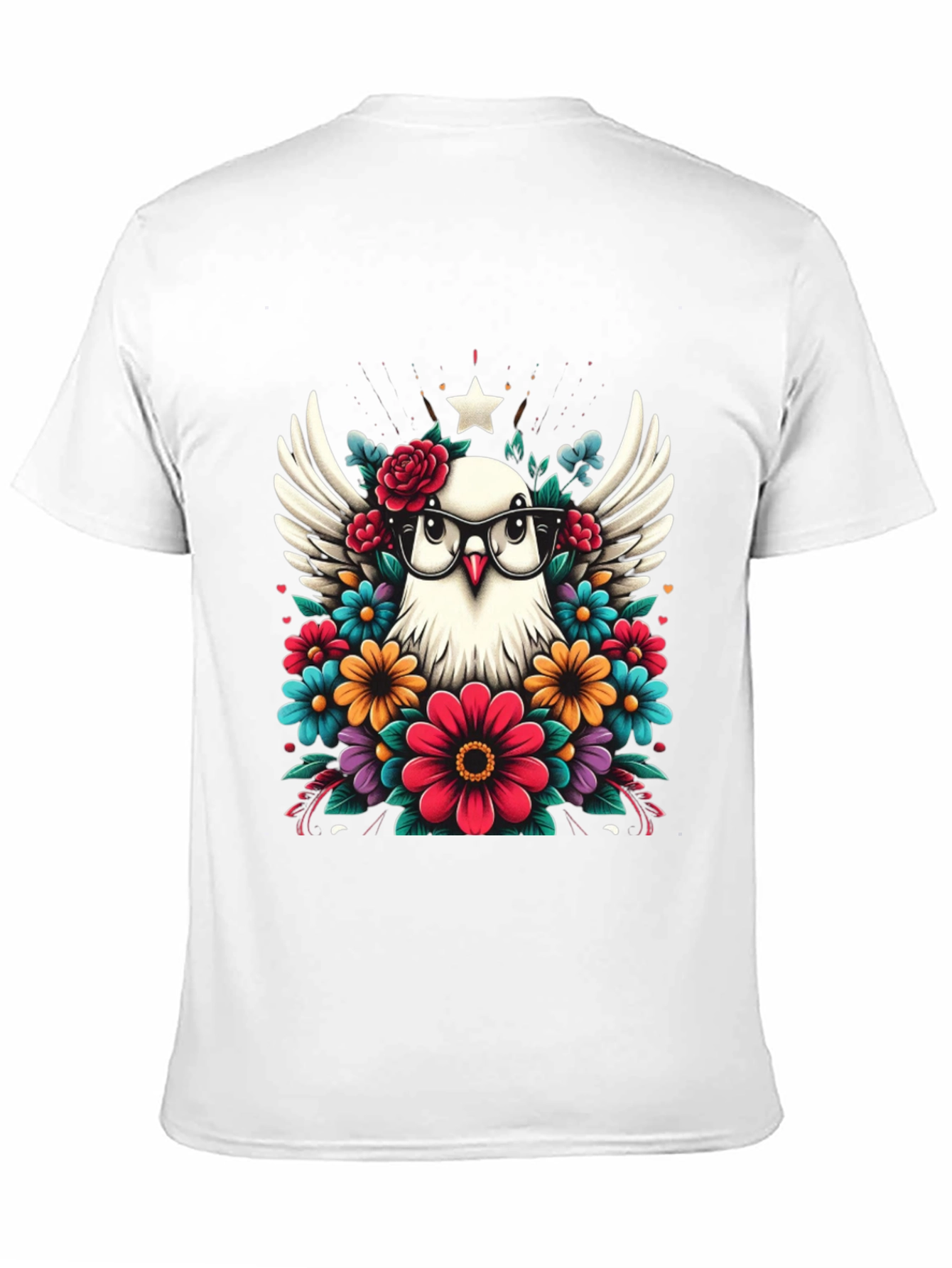 Black Dove with Floral Glasses Graphic Tee view 11