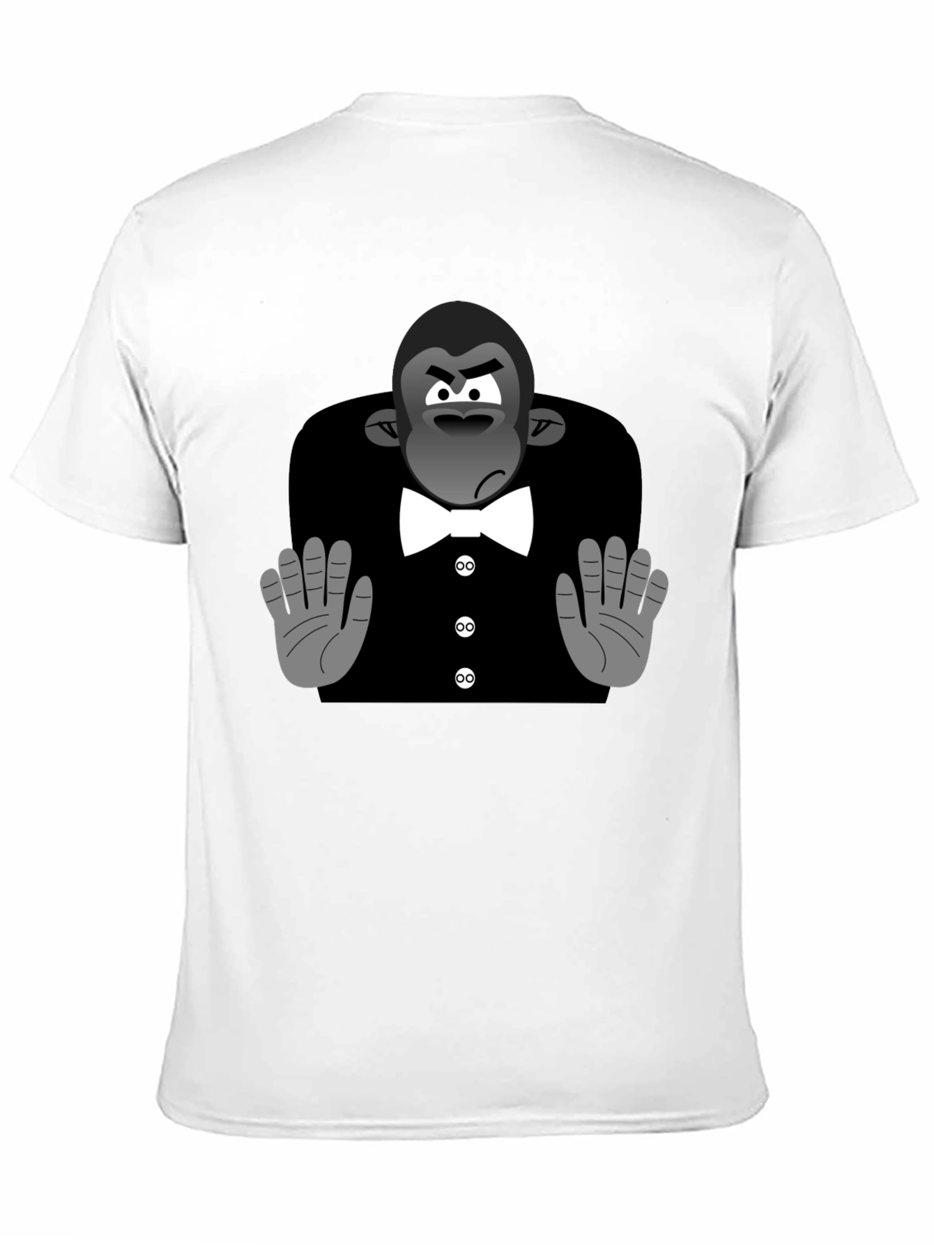 Black Cartoon Gorilla Tuxedo T-Shirt view 11
