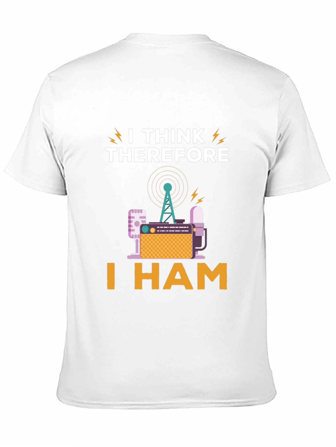 Black I Think Therefore I Ham Radio T-Shirt view 11