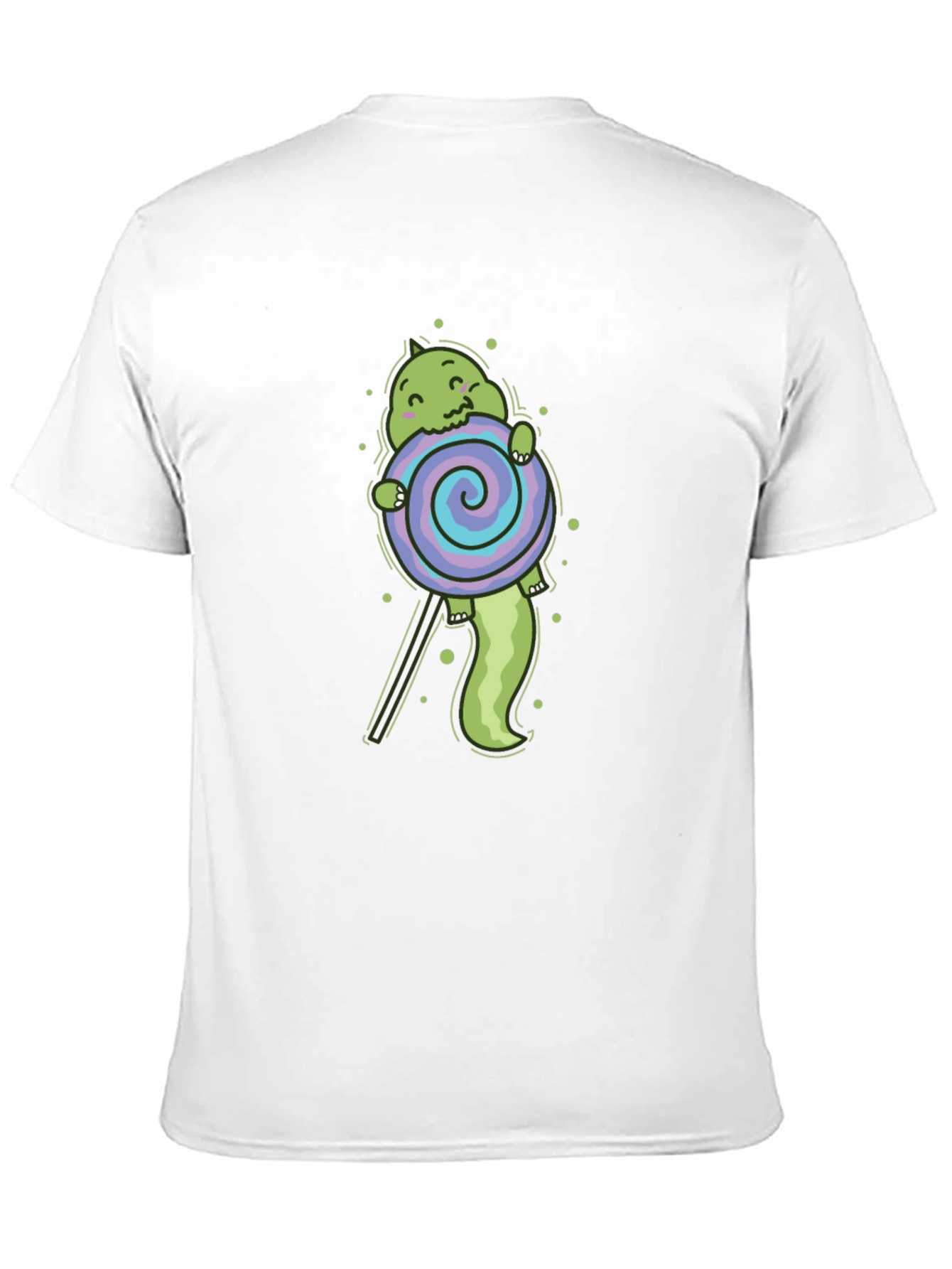 Black Cartoon Dinosaur Lollipop Graphic T-Shirt view 11