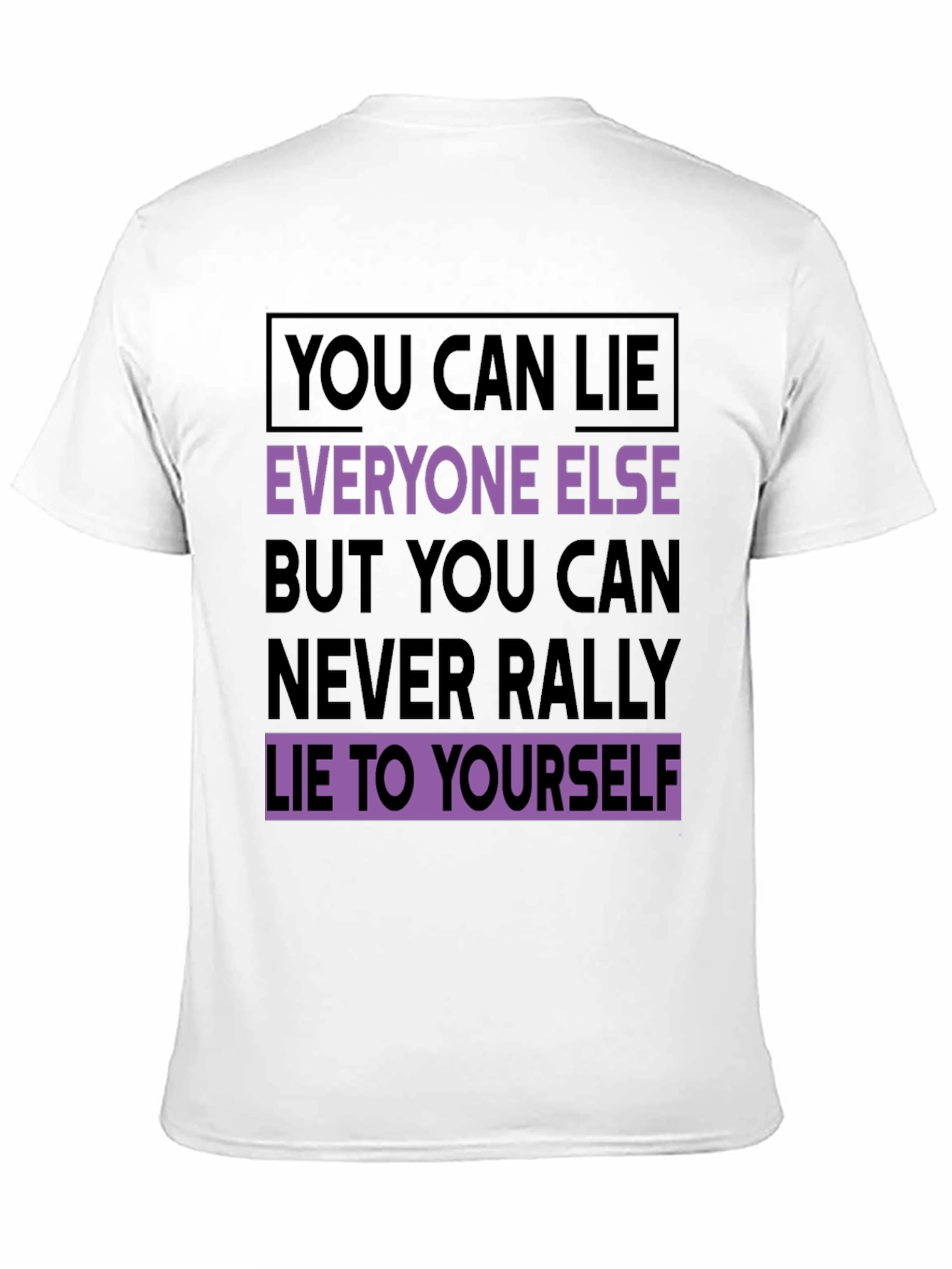 Black Motivational T-Shirt: Never Lie To Yourself - Black view 11